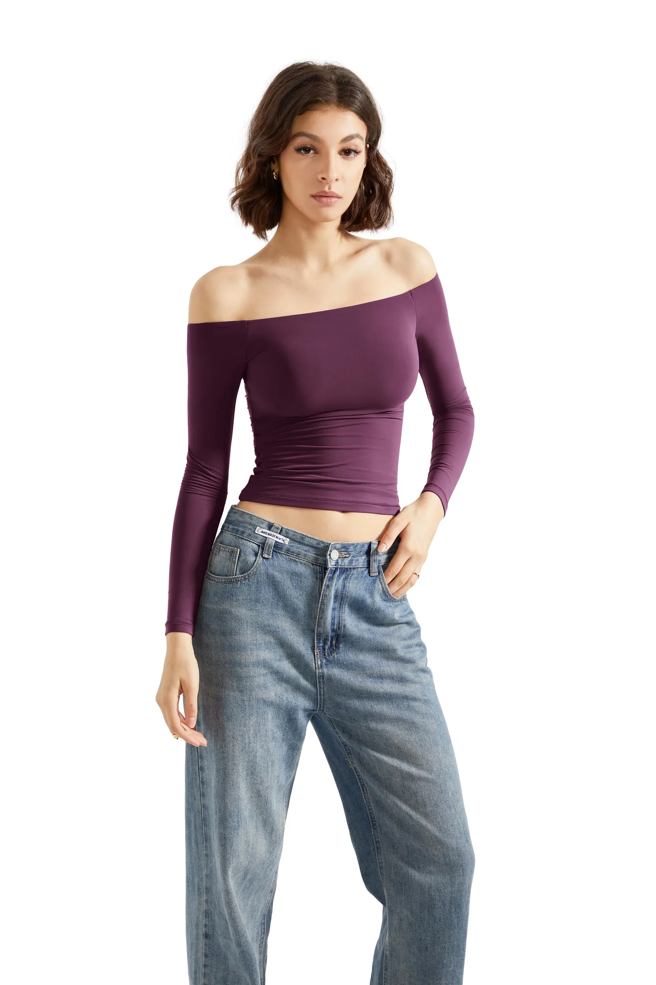 Buttery Soft Off Shoulder Shirt - Long Sleeve - Image 103