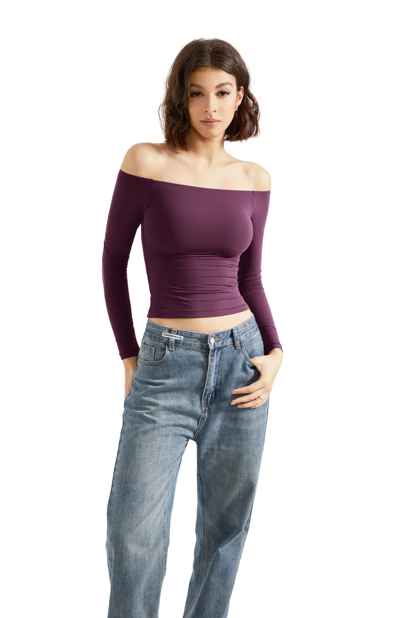 Buttery Soft Off Shoulder Shirt - Long Sleeve - Image 104