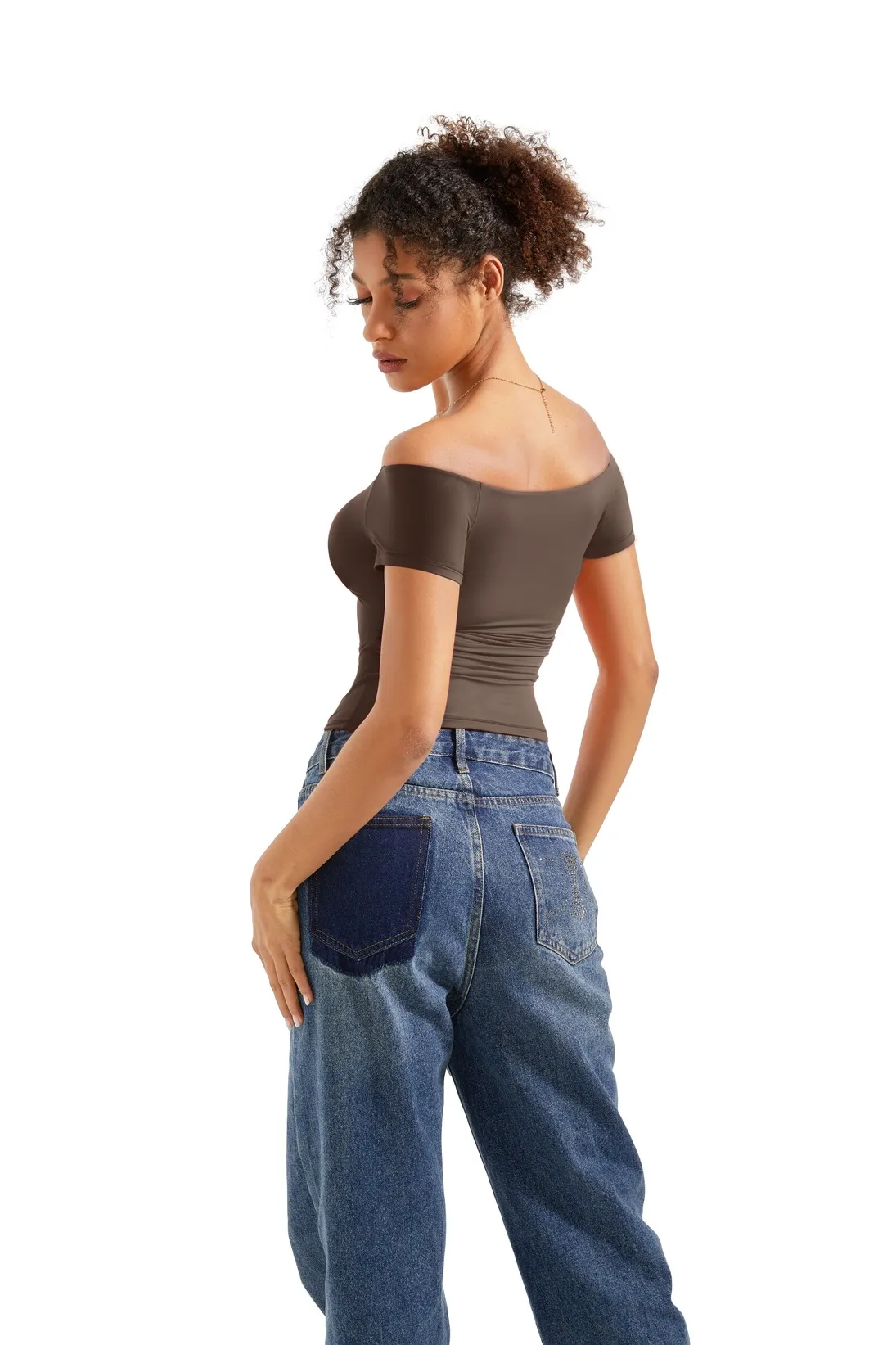 Buttery Soft Off Shoulder Shirt - Short Sleeve - Image 22