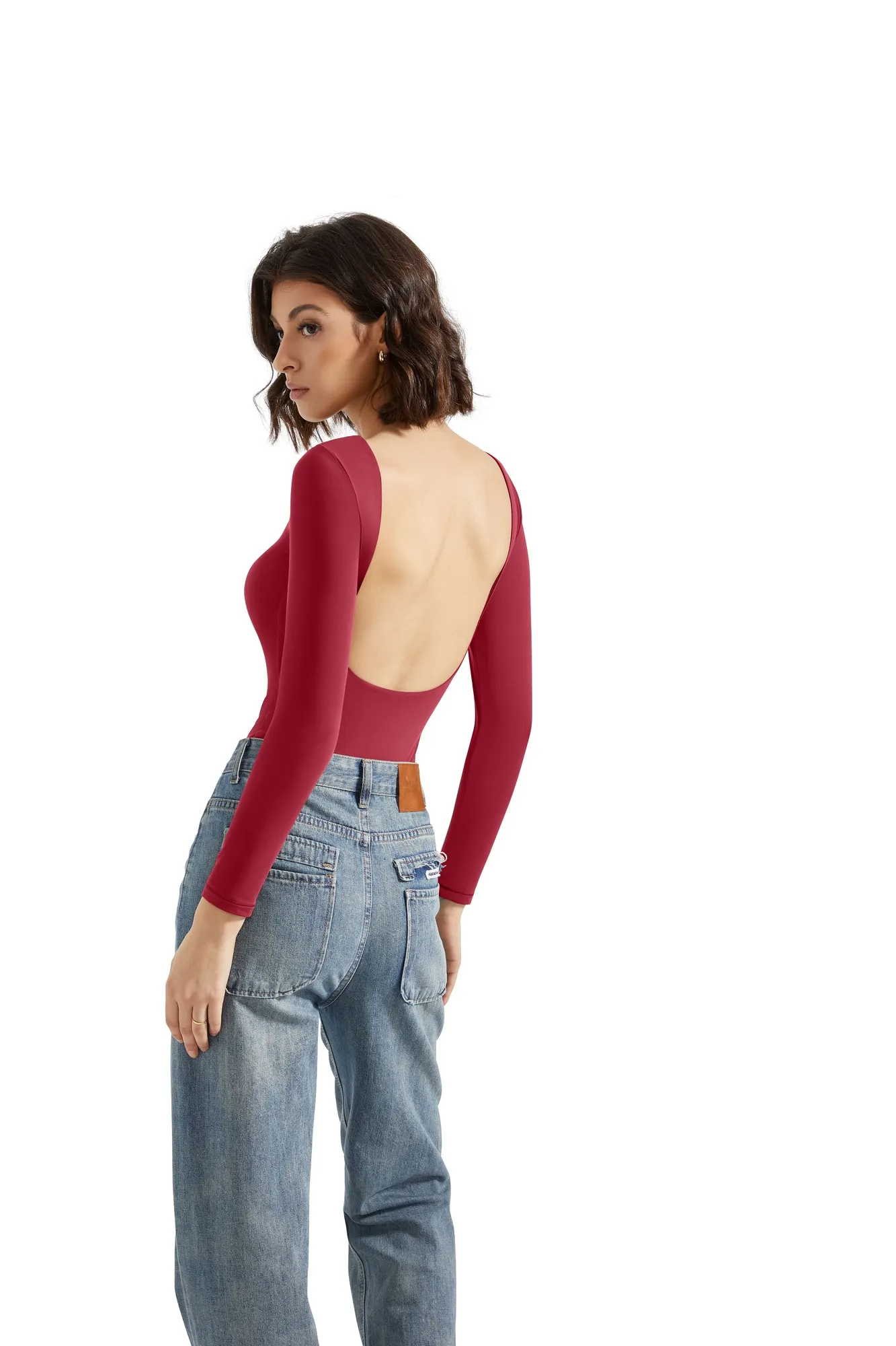 Buttery Soft Open Back Bodysuit - Long Sleeve - Image 25