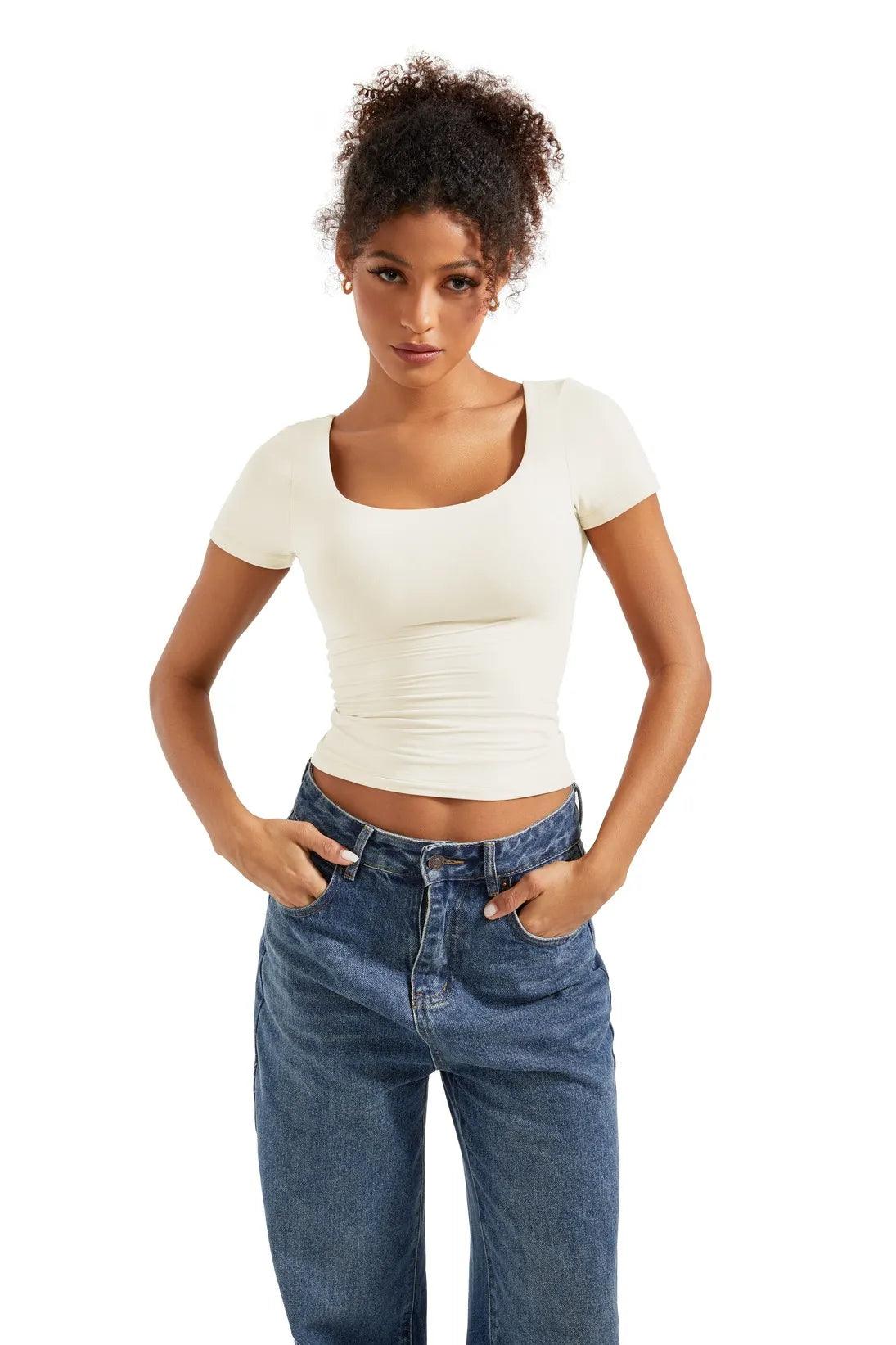 Buttery Soft Scoop Neck Shirt - Short Sleeve - Image 41