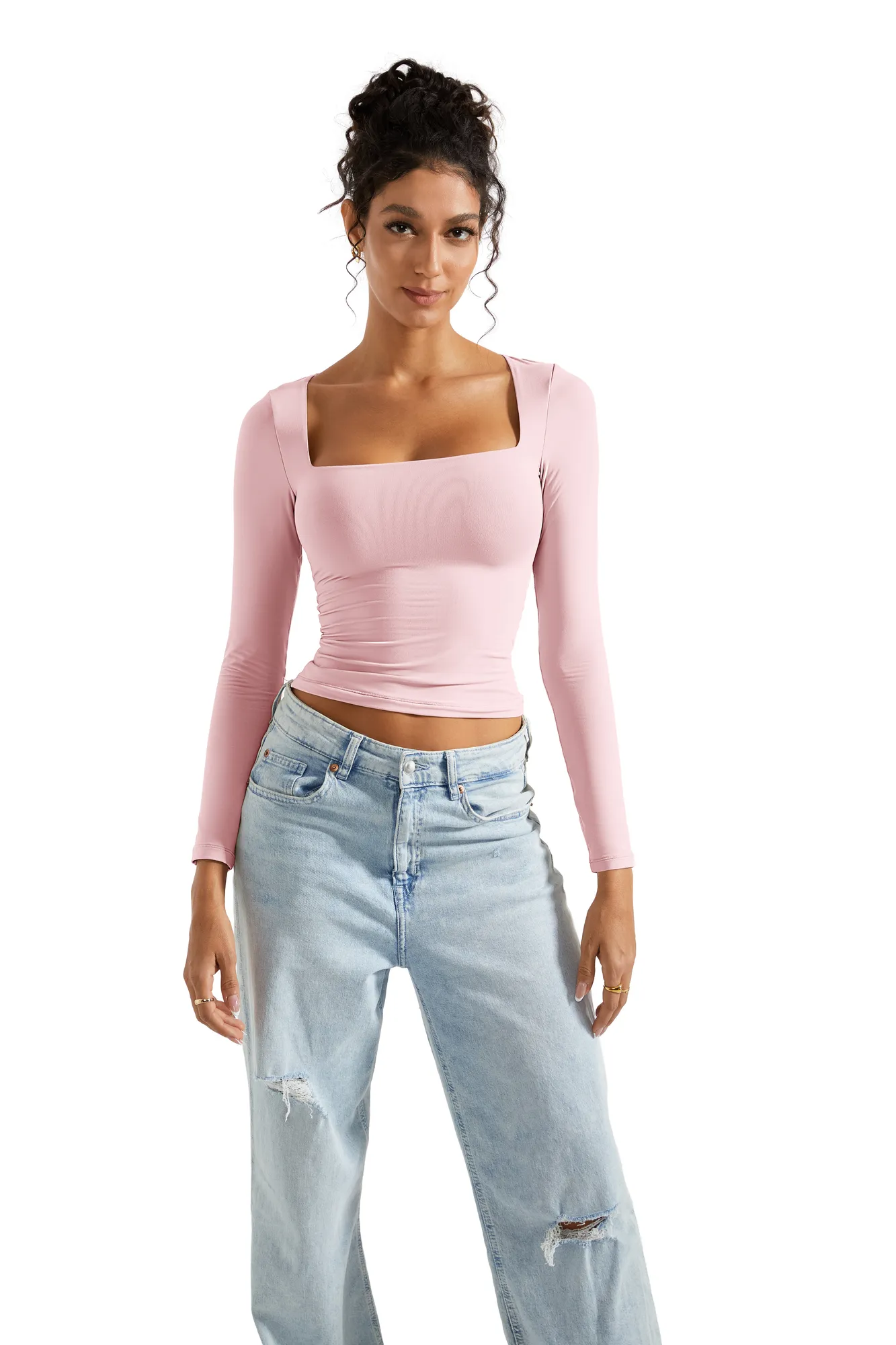 Buttery Soft Square Neck Shirt - Long Sleeve - Image 13