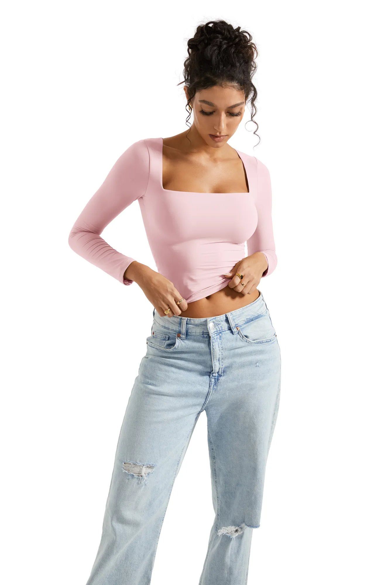 Buttery Soft Square Neck Shirt - Long Sleeve - Image 14