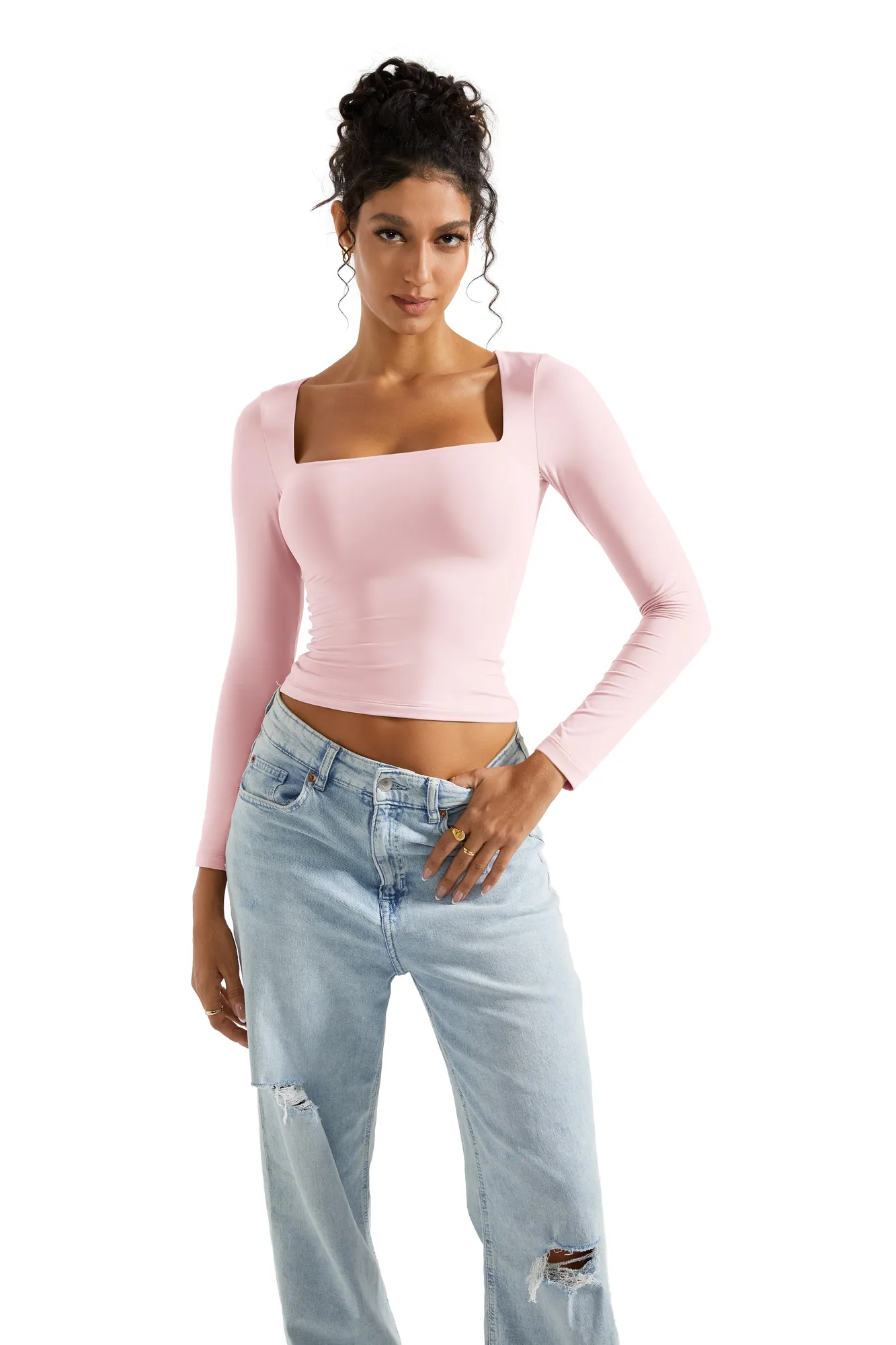 Buttery Soft Square Neck Shirt - Long Sleeve - Image 15