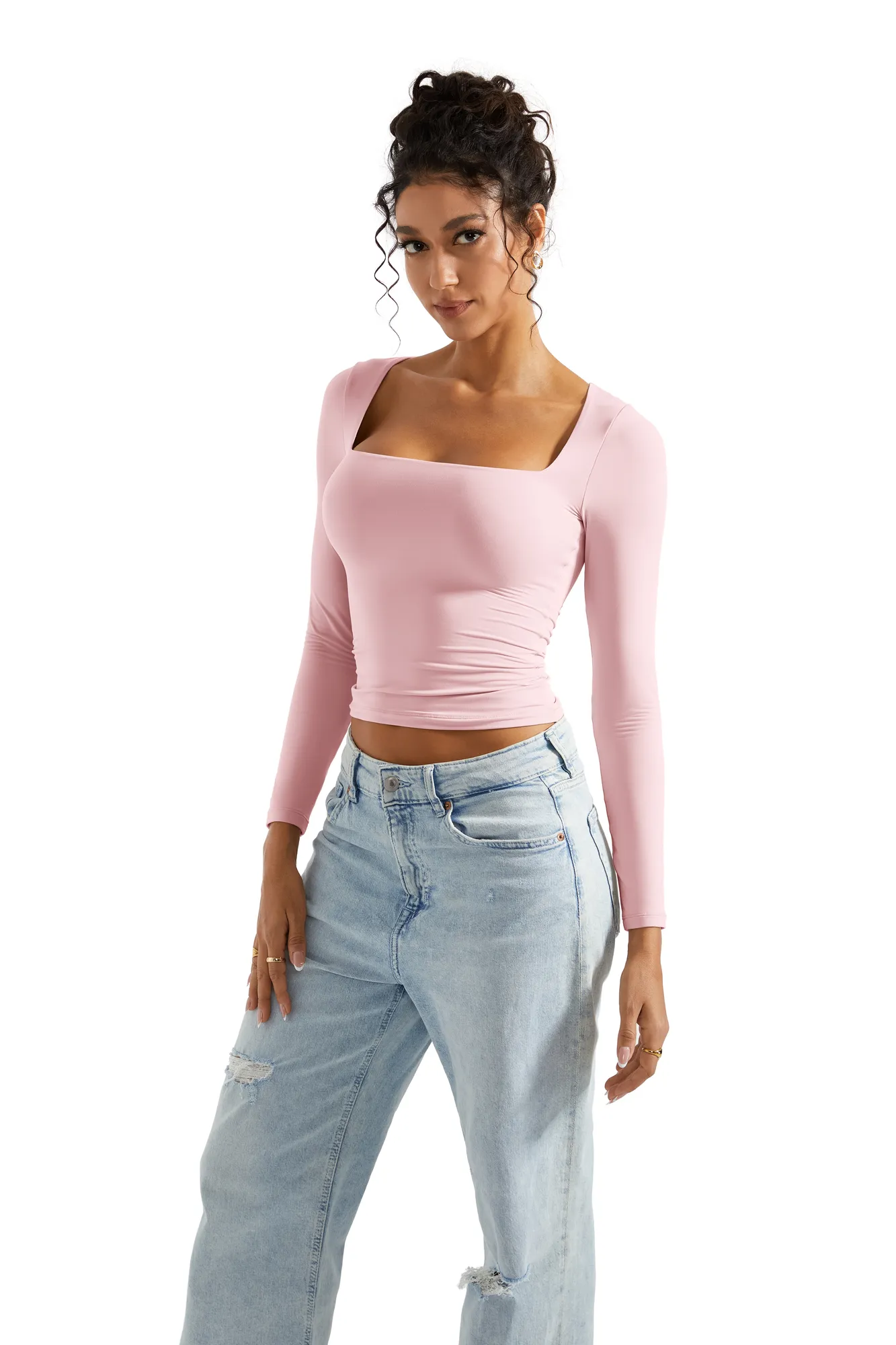 Buttery Soft Square Neck Shirt - Long Sleeve - Image 16