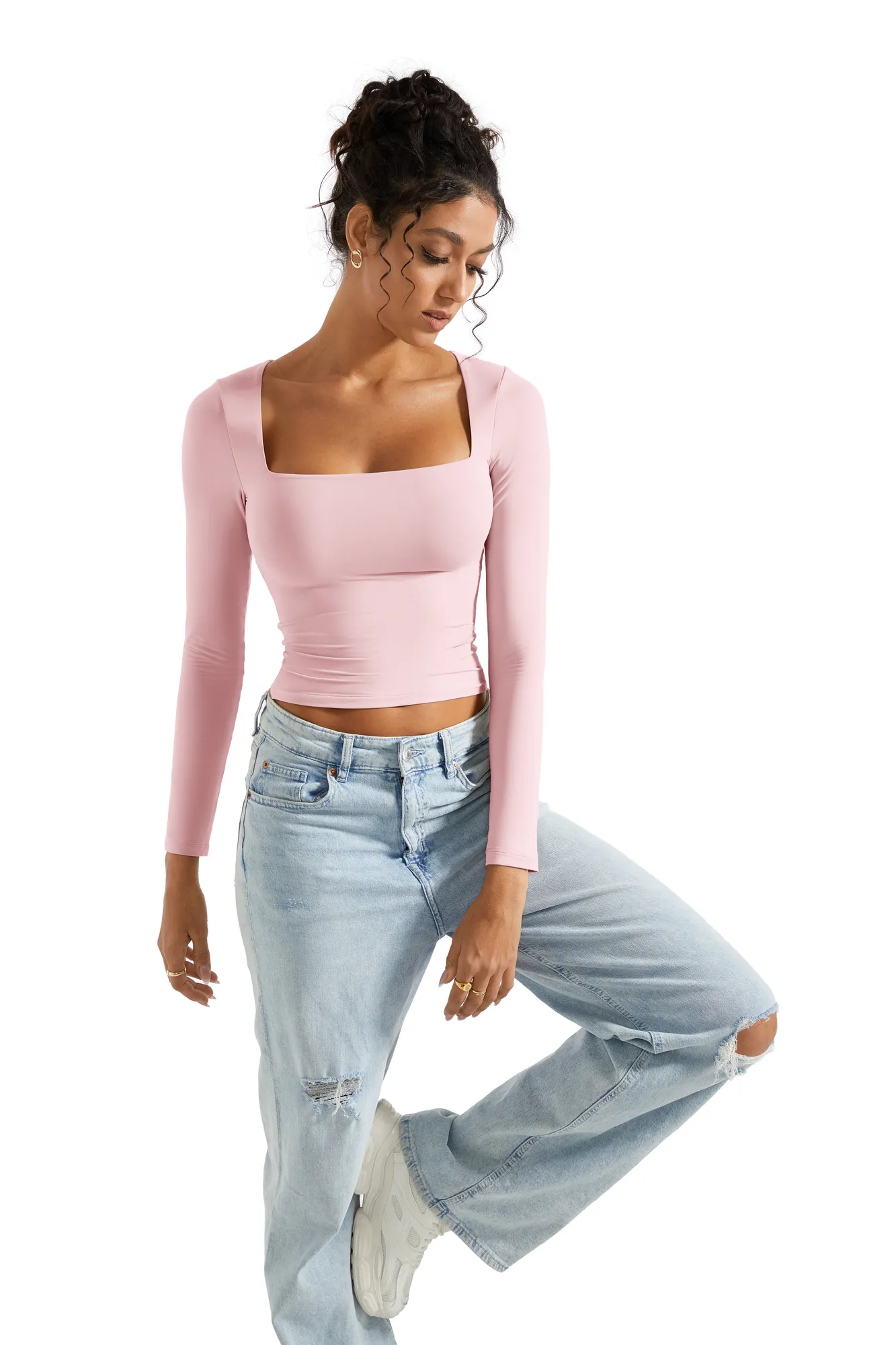 Buttery Soft Square Neck Shirt - Long Sleeve - Image 17