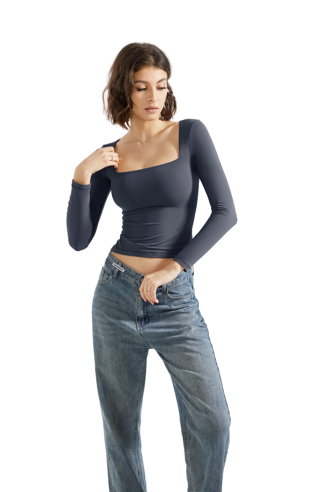 Buttery Soft Square Neck Shirt - Long Sleeve - Image 27