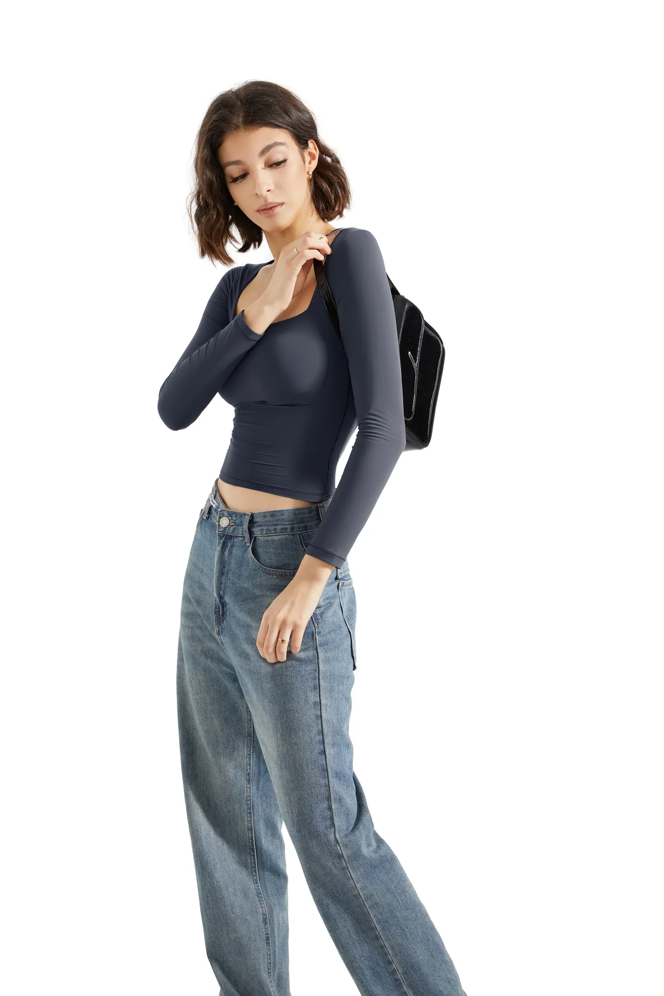 Buttery Soft Square Neck Shirt - Long Sleeve - Image 28