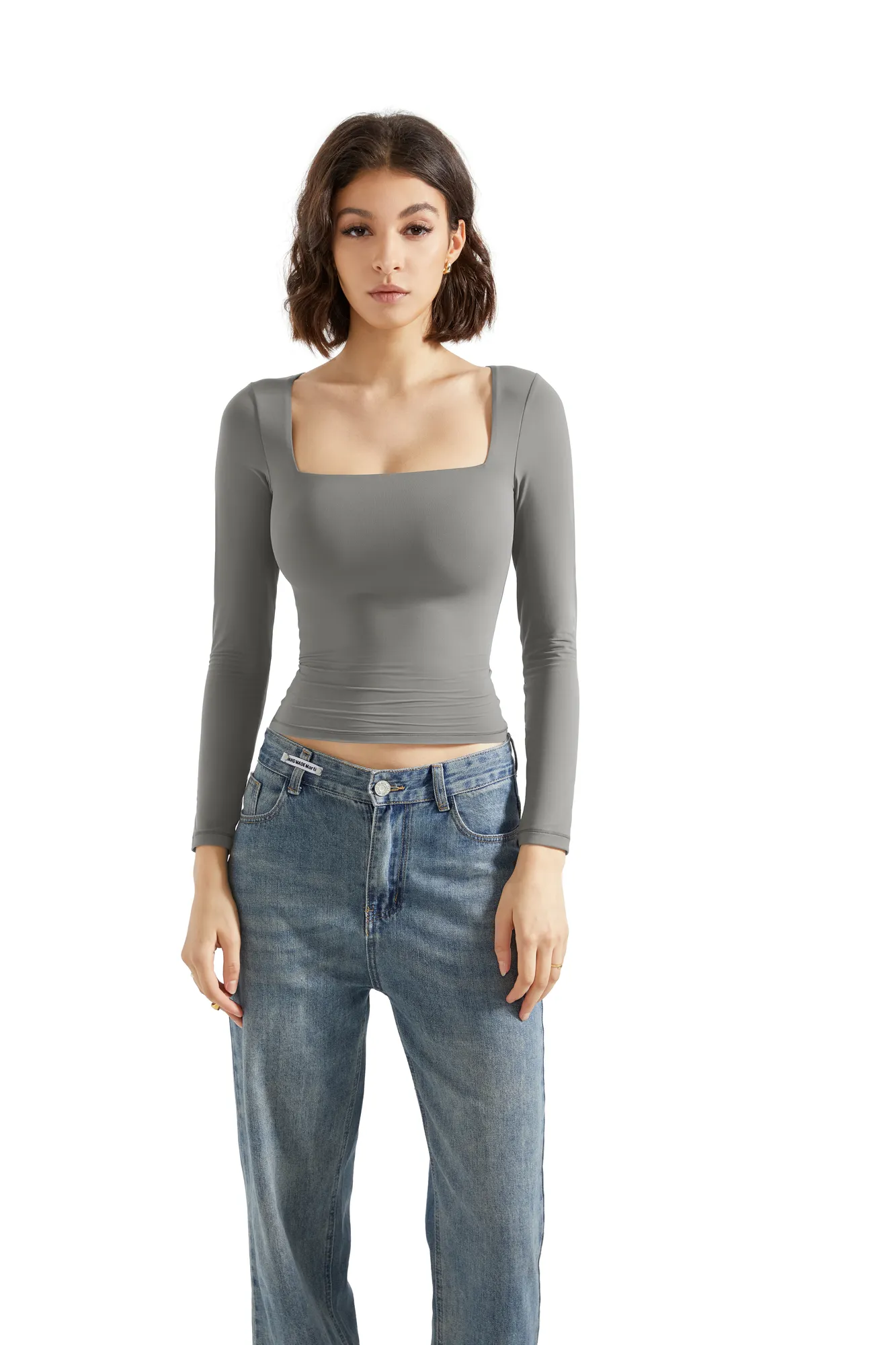 Buttery Soft Square Neck Shirt - Long Sleeve - Image 31