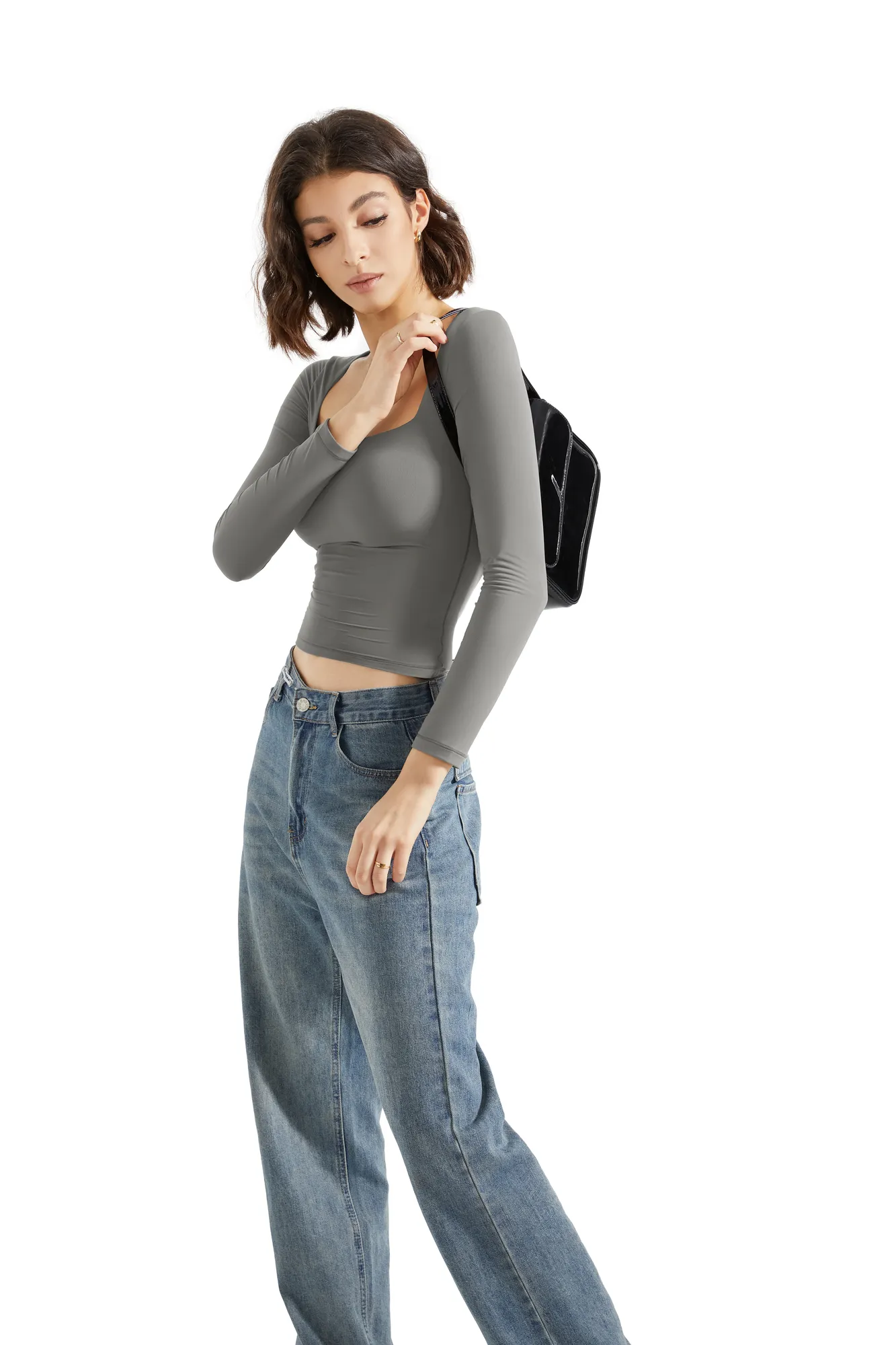 Buttery Soft Square Neck Shirt - Long Sleeve - Image 36
