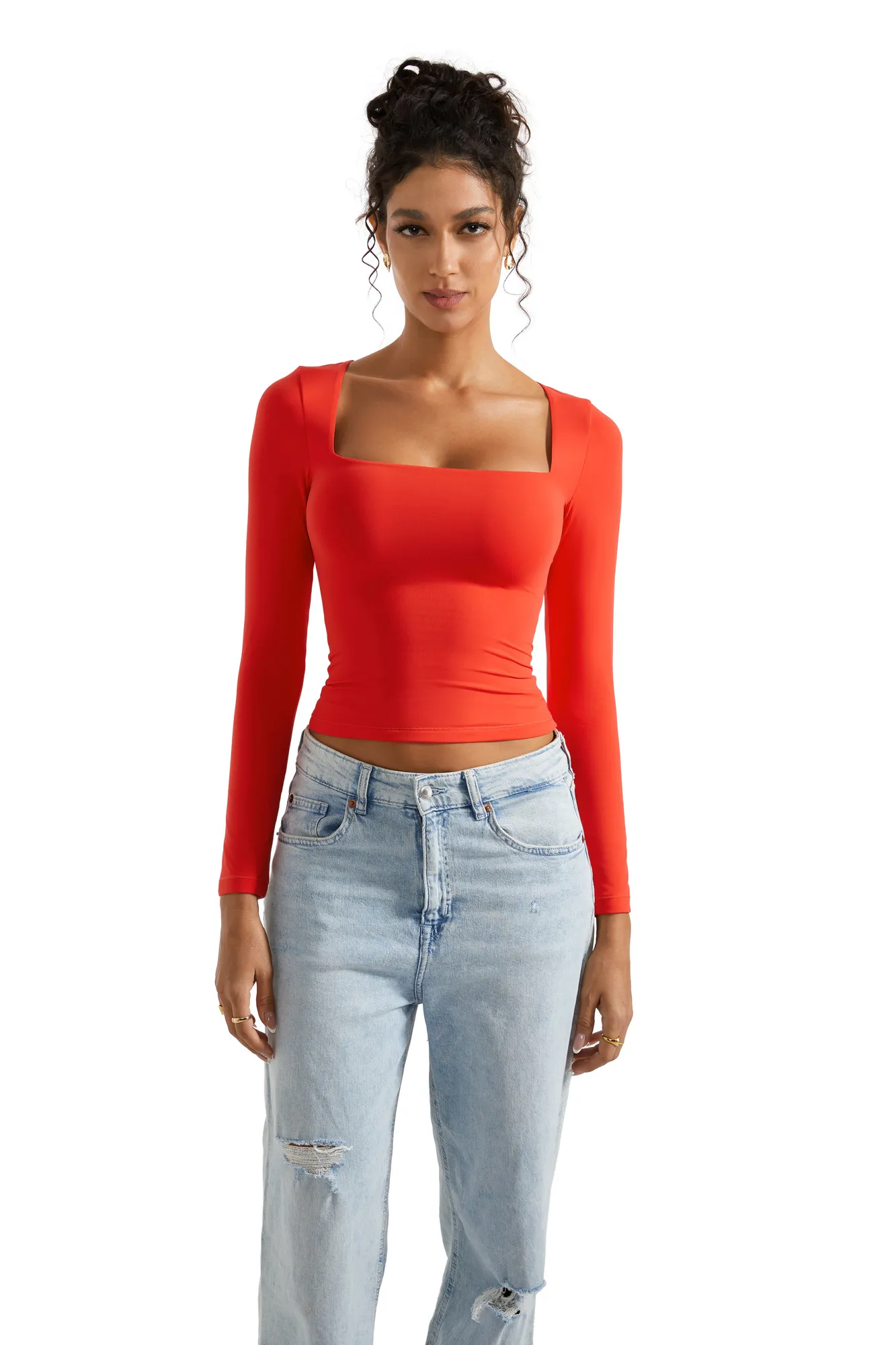 Buttery Soft Square Neck Shirt - Long Sleeve - Image 37