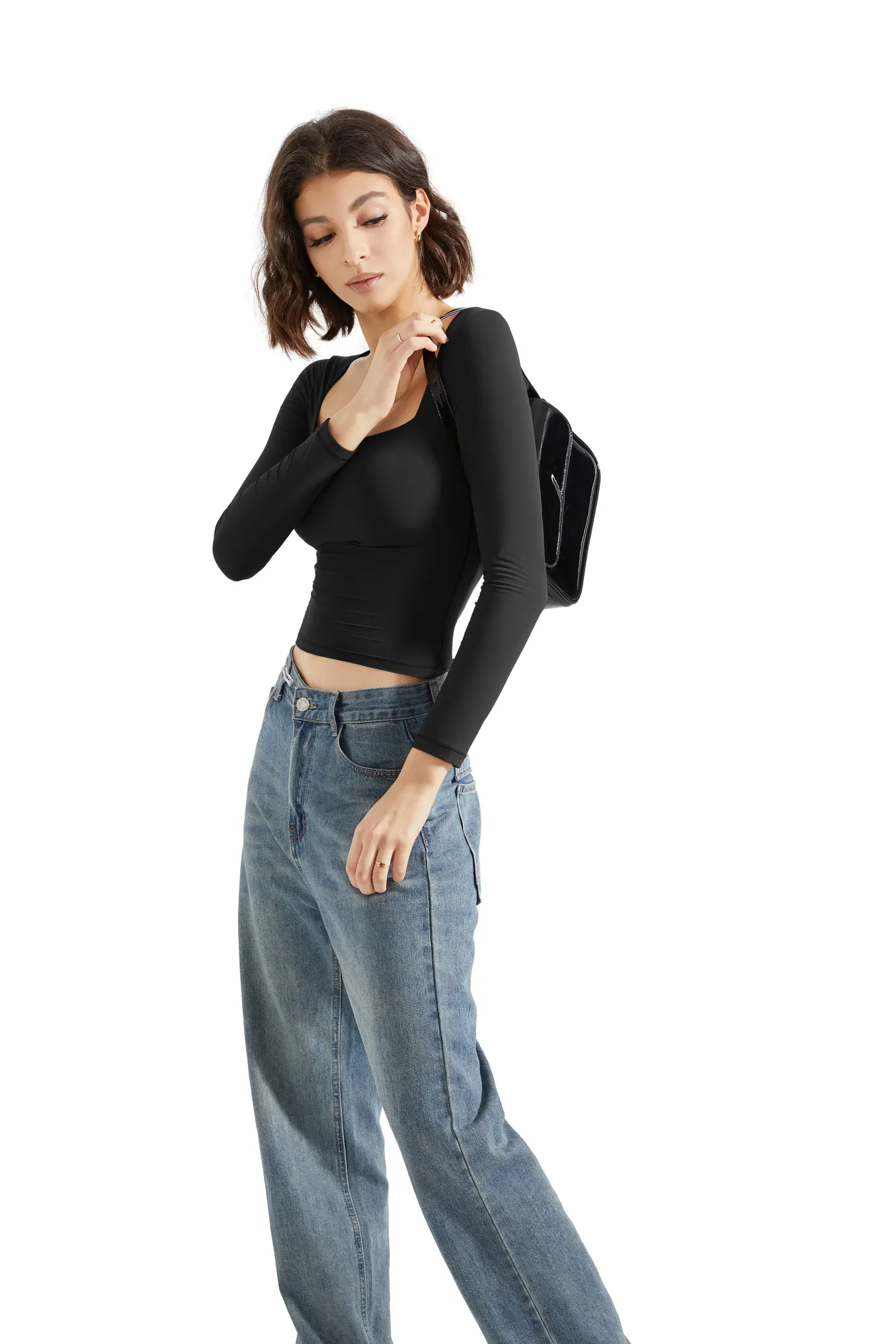 Buttery Soft Square Neck Shirt - Long Sleeve - Image 4