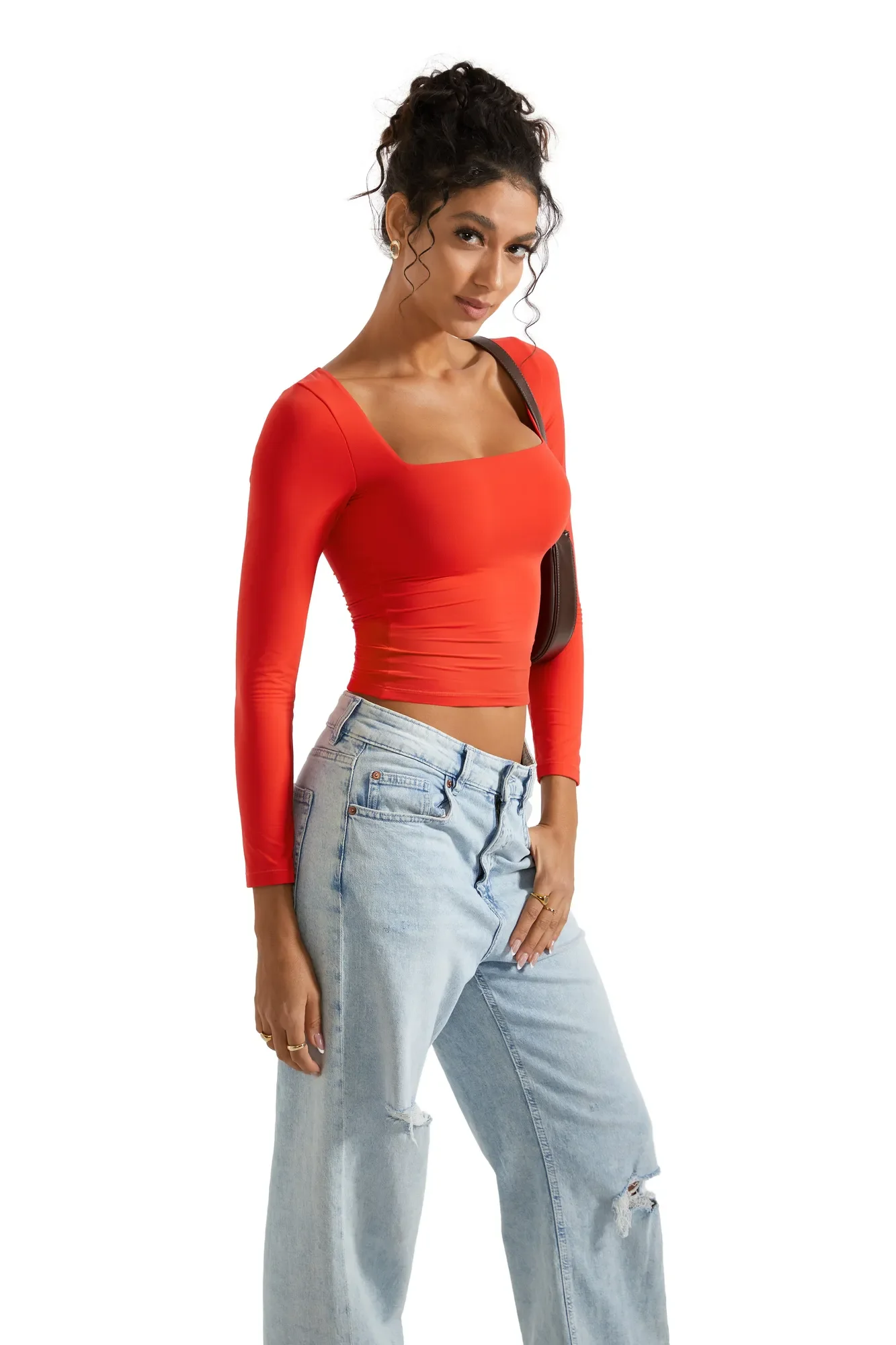 Buttery Soft Square Neck Shirt - Long Sleeve - Image 41