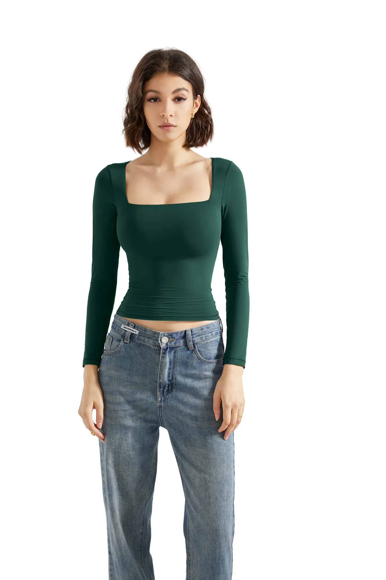 Buttery Soft Square Neck Shirt - Long Sleeve - Image 49