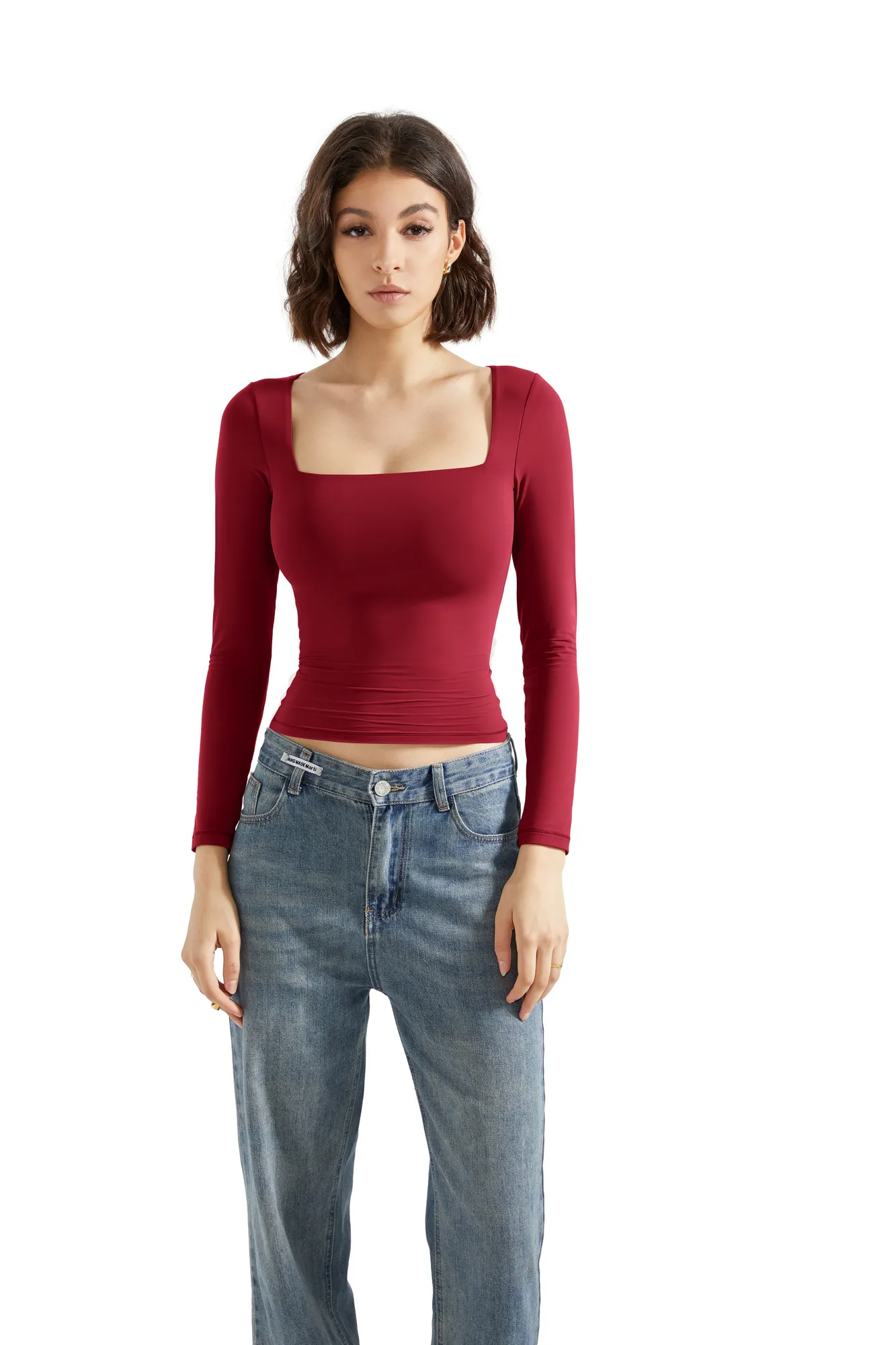 Buttery Soft Square Neck Shirt - Long Sleeve - Image 55