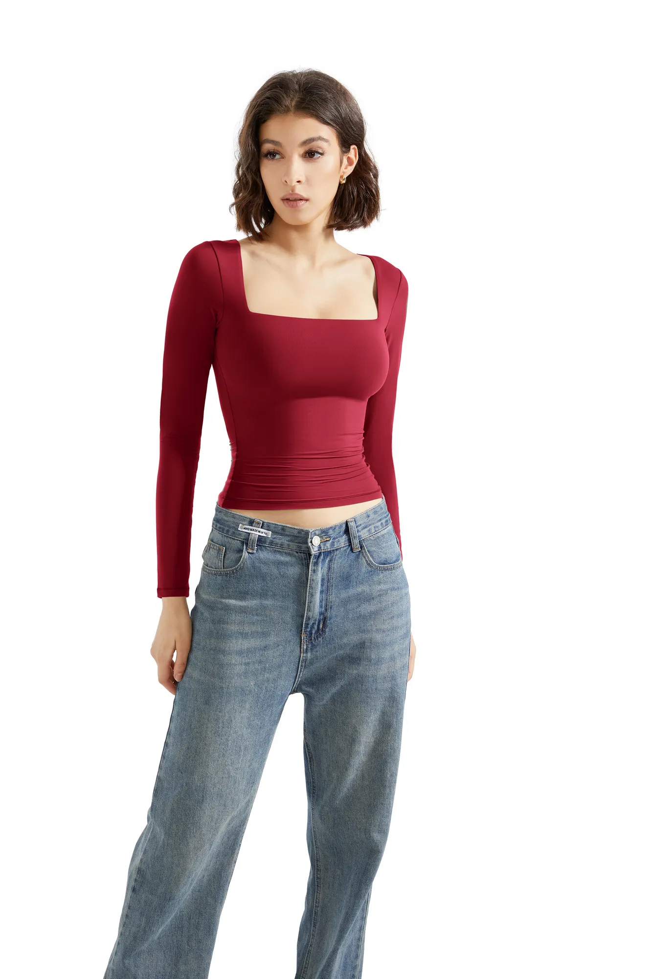 Buttery Soft Square Neck Shirt - Long Sleeve - Image 56