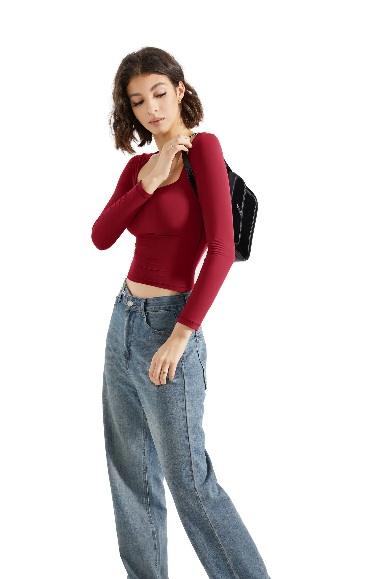 Buttery Soft Square Neck Shirt - Long Sleeve - Image 58