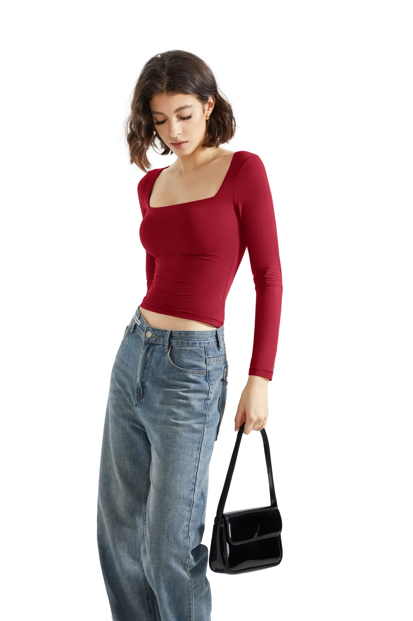 Buttery Soft Square Neck Shirt - Long Sleeve - Image 59