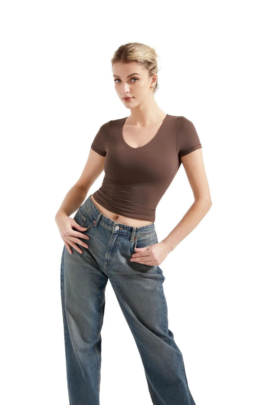 Buttery Soft V Neck Shirt - Short Sleeve - Image 17