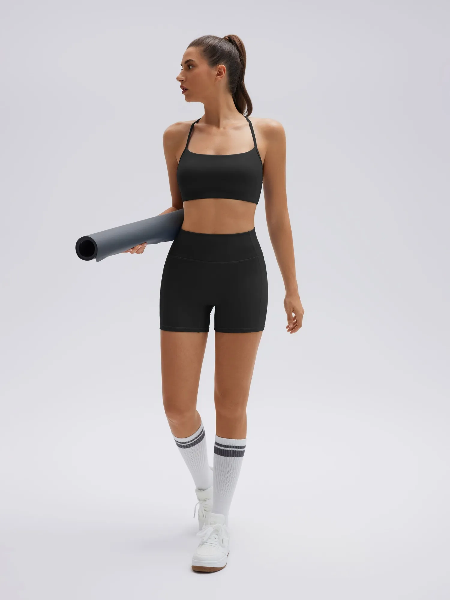 Halter Criss Cross Crop Tops 2 Piece Workout Sets - Image 10