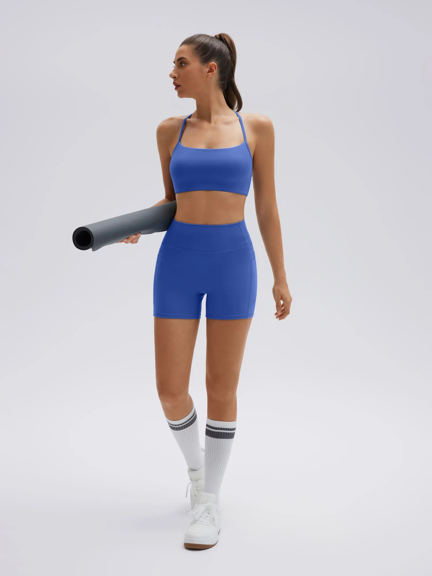 Halter Criss Cross Crop Tops 2 Piece Workout Sets - Image 17