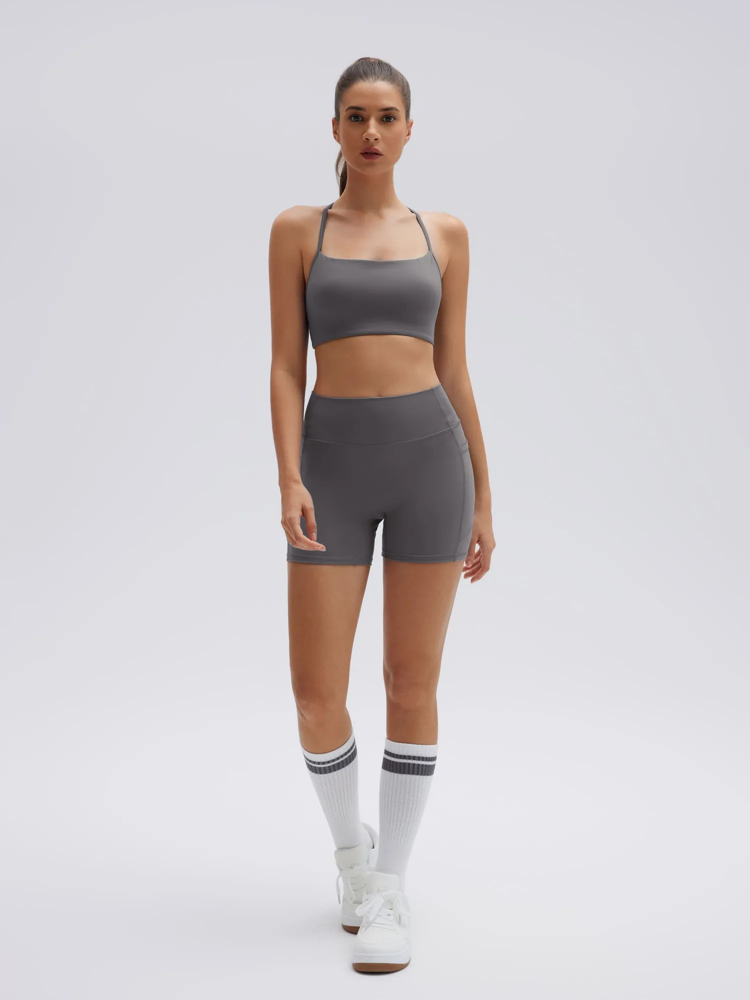 Halter Criss Cross Crop Tops 2 Piece Workout Sets - Image 21