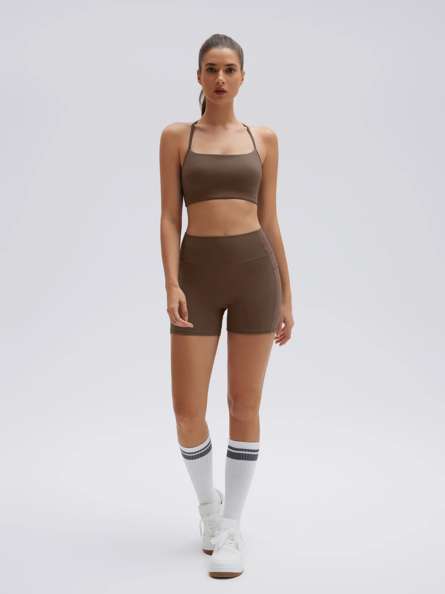 Halter Criss Cross Crop Tops 2 Piece Workout Sets - Image 28