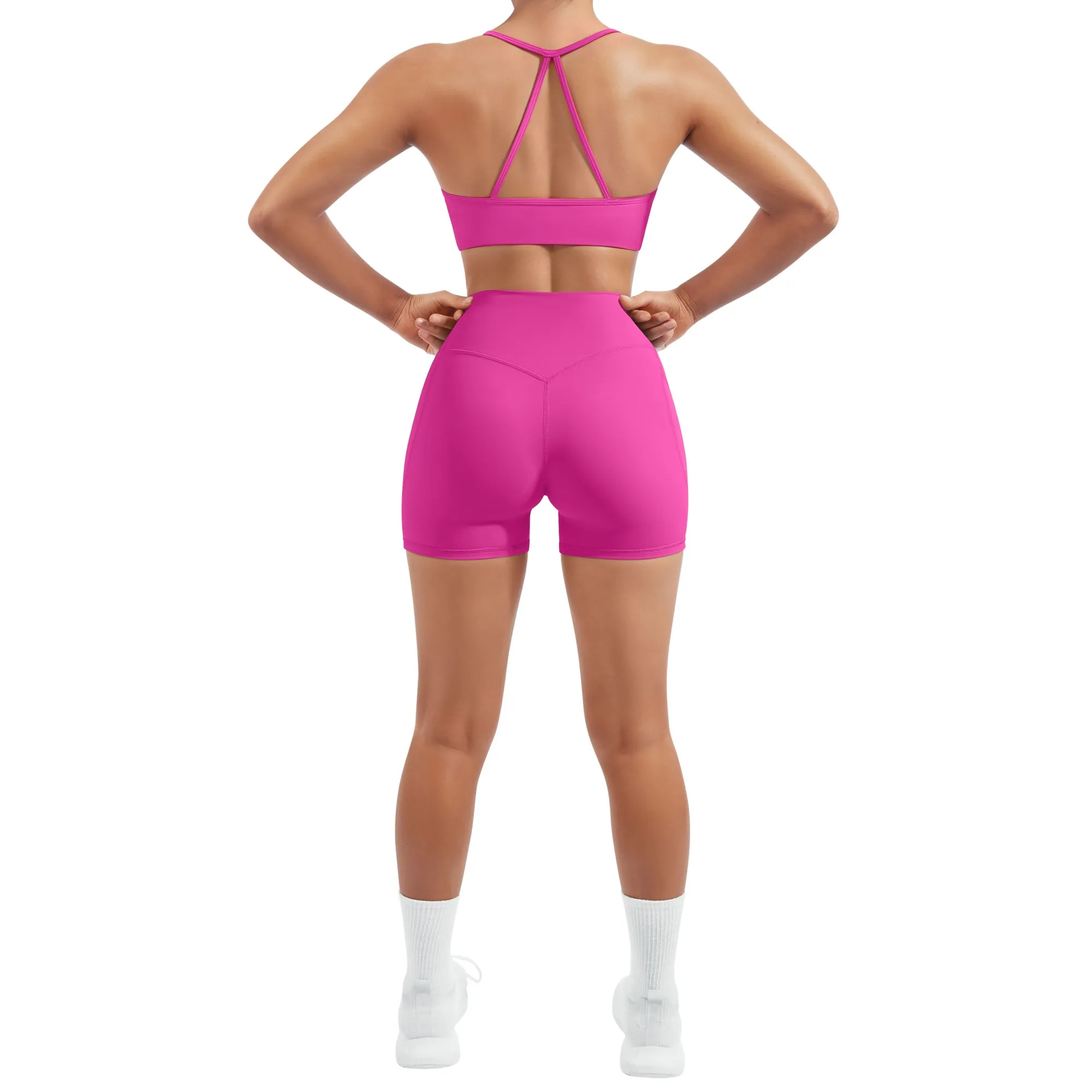 Halter Criss Cross Crop Tops 2 Piece Workout Sets - Image 39
