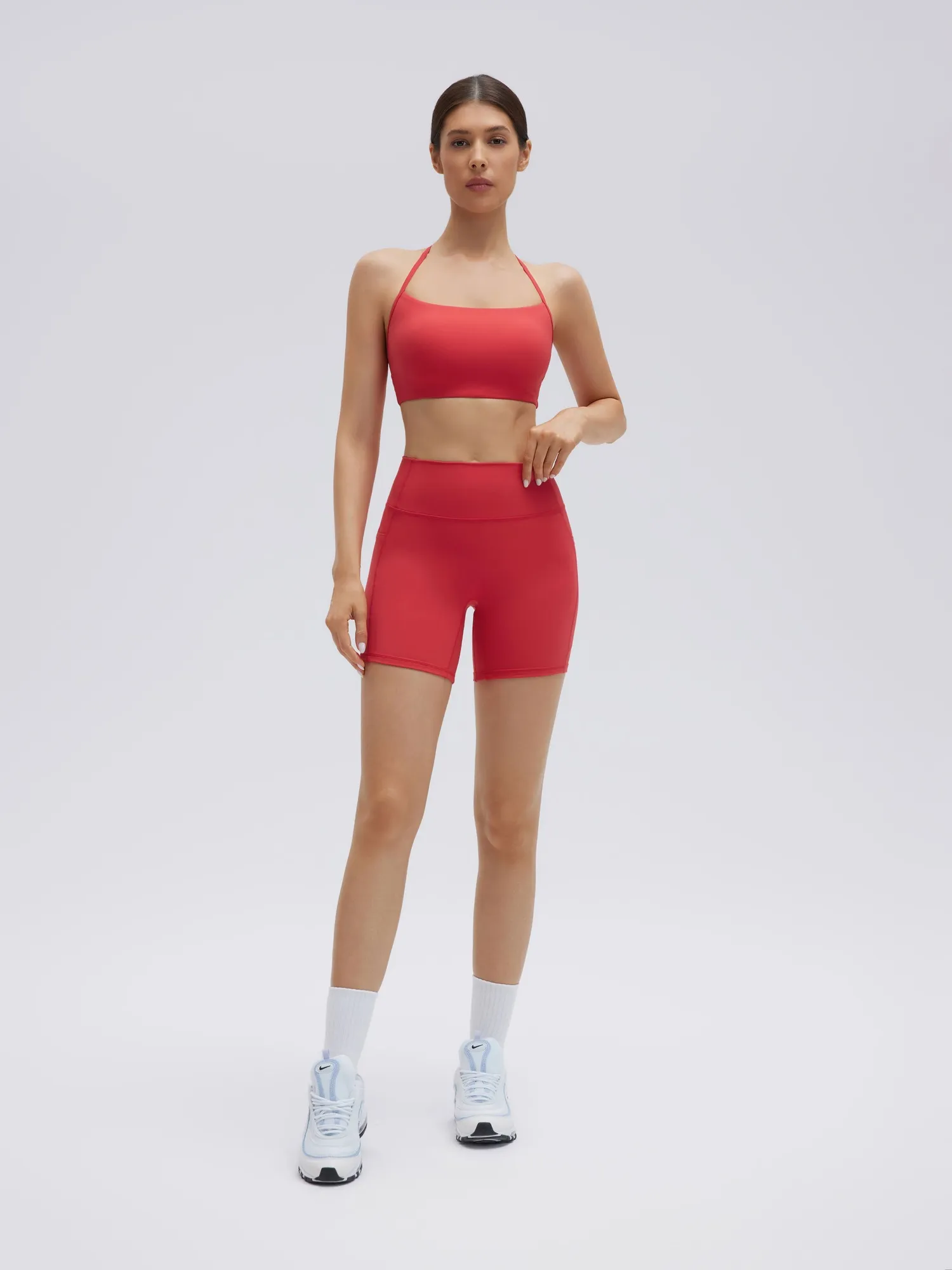 Halter Criss Cross Crop Tops 2 Piece Workout Sets - Image 49