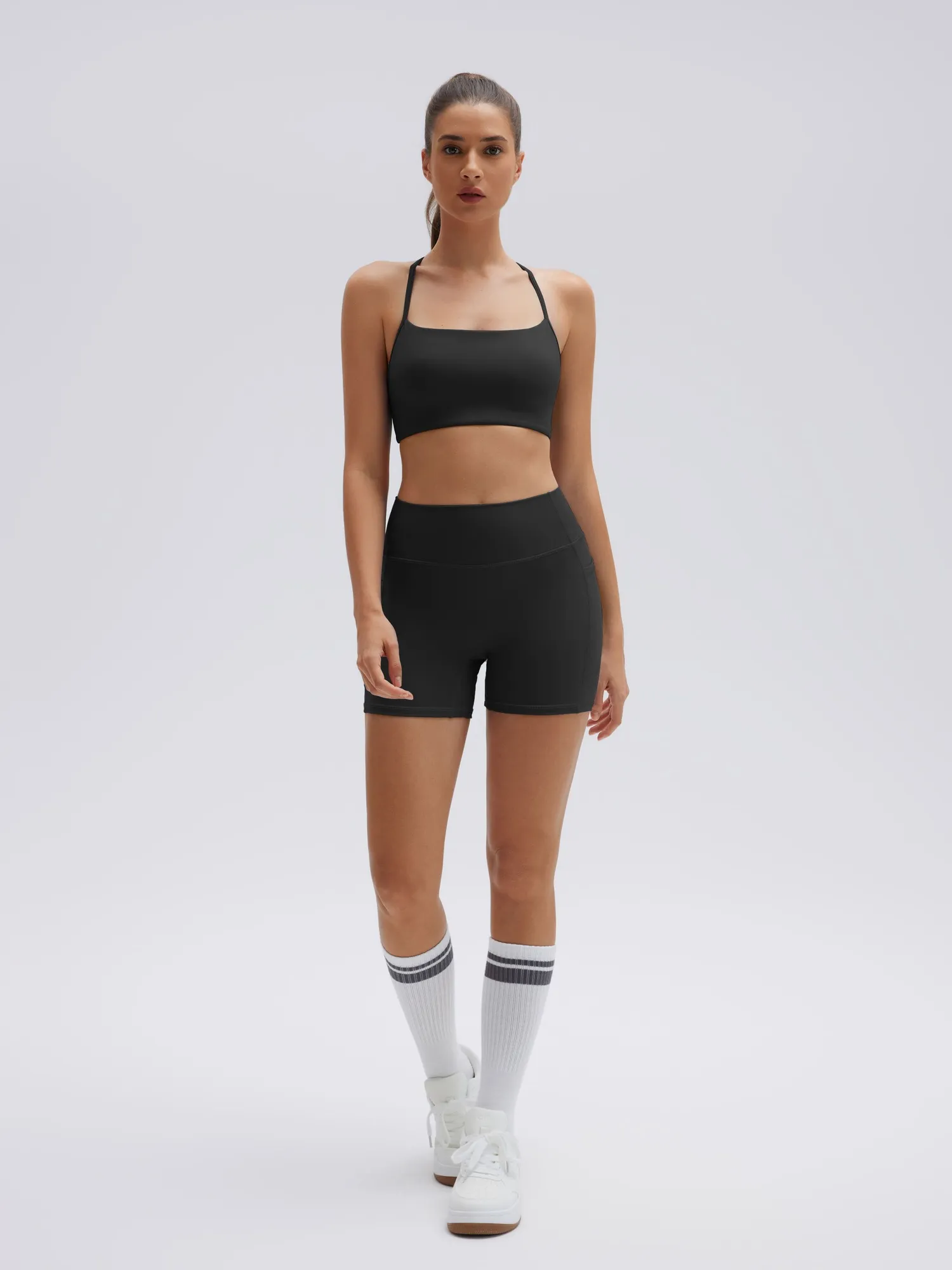 Halter Criss Cross Crop Tops 2 Piece Workout Sets - Image 8