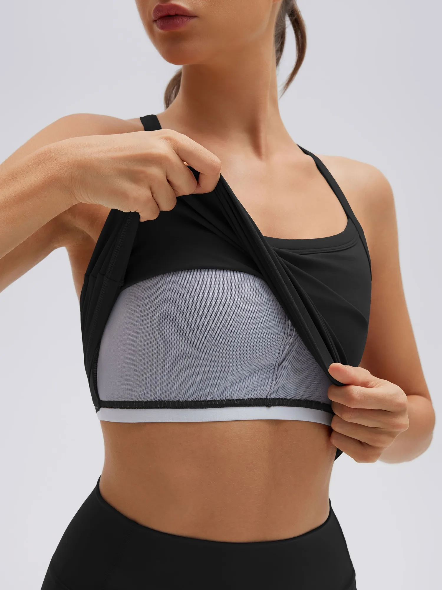 Padded Racerback Criss cross back top 2 Piece Workout Sets - Image 11