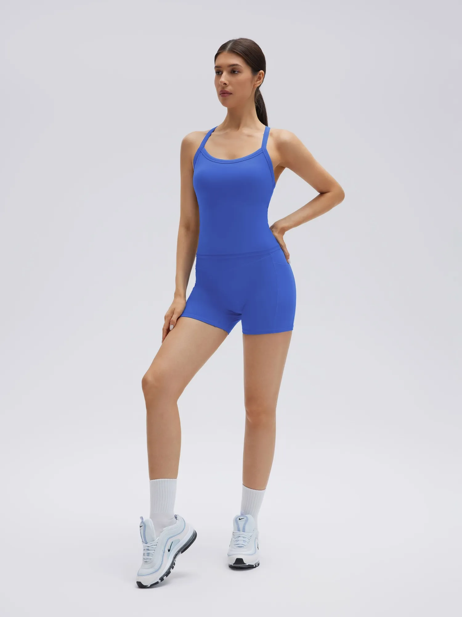 Padded Racerback Criss cross back top 2 Piece Workout Sets - Image 15
