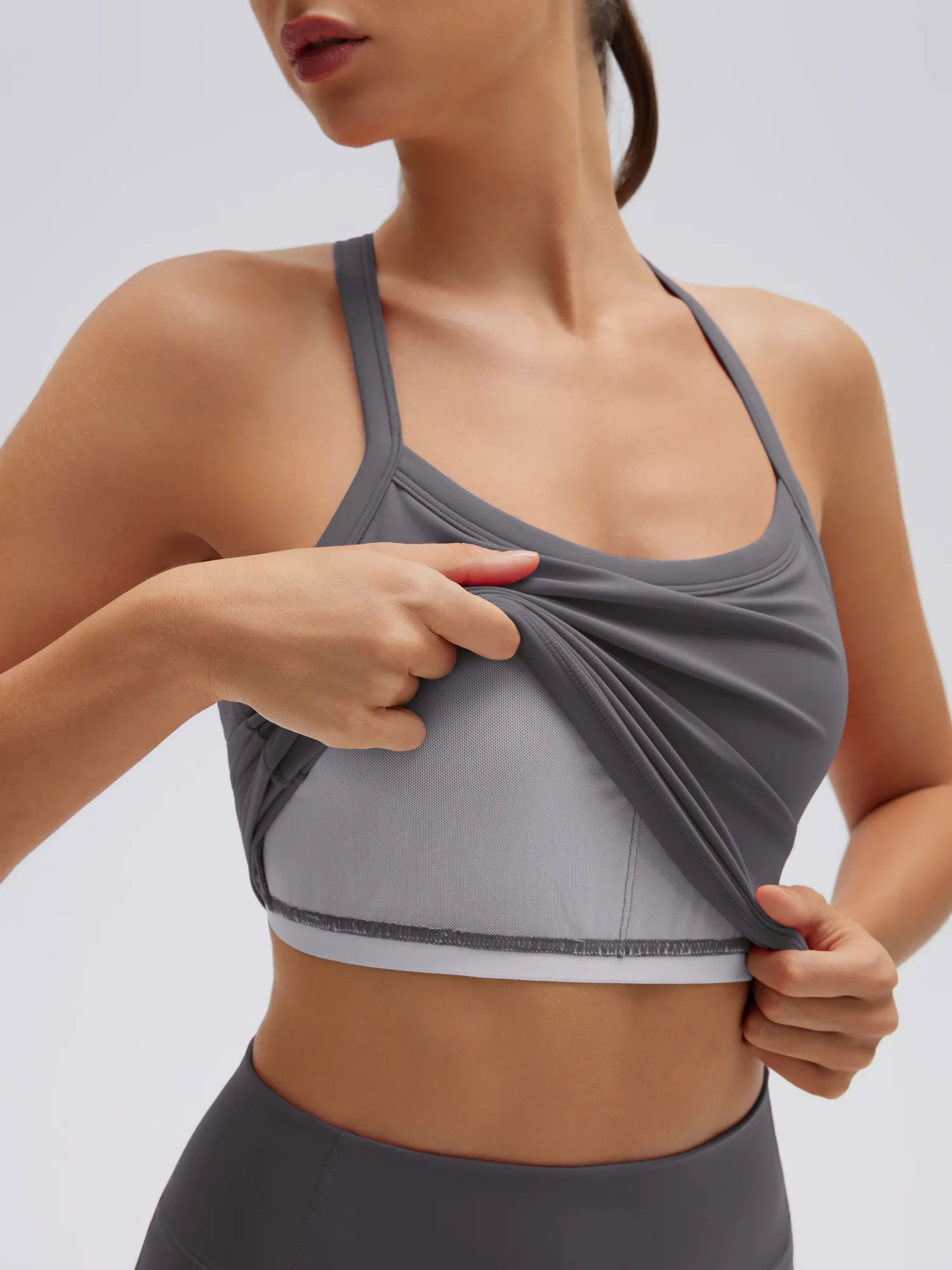 Padded Racerback Criss cross back top 2 Piece Workout Sets - Image 24