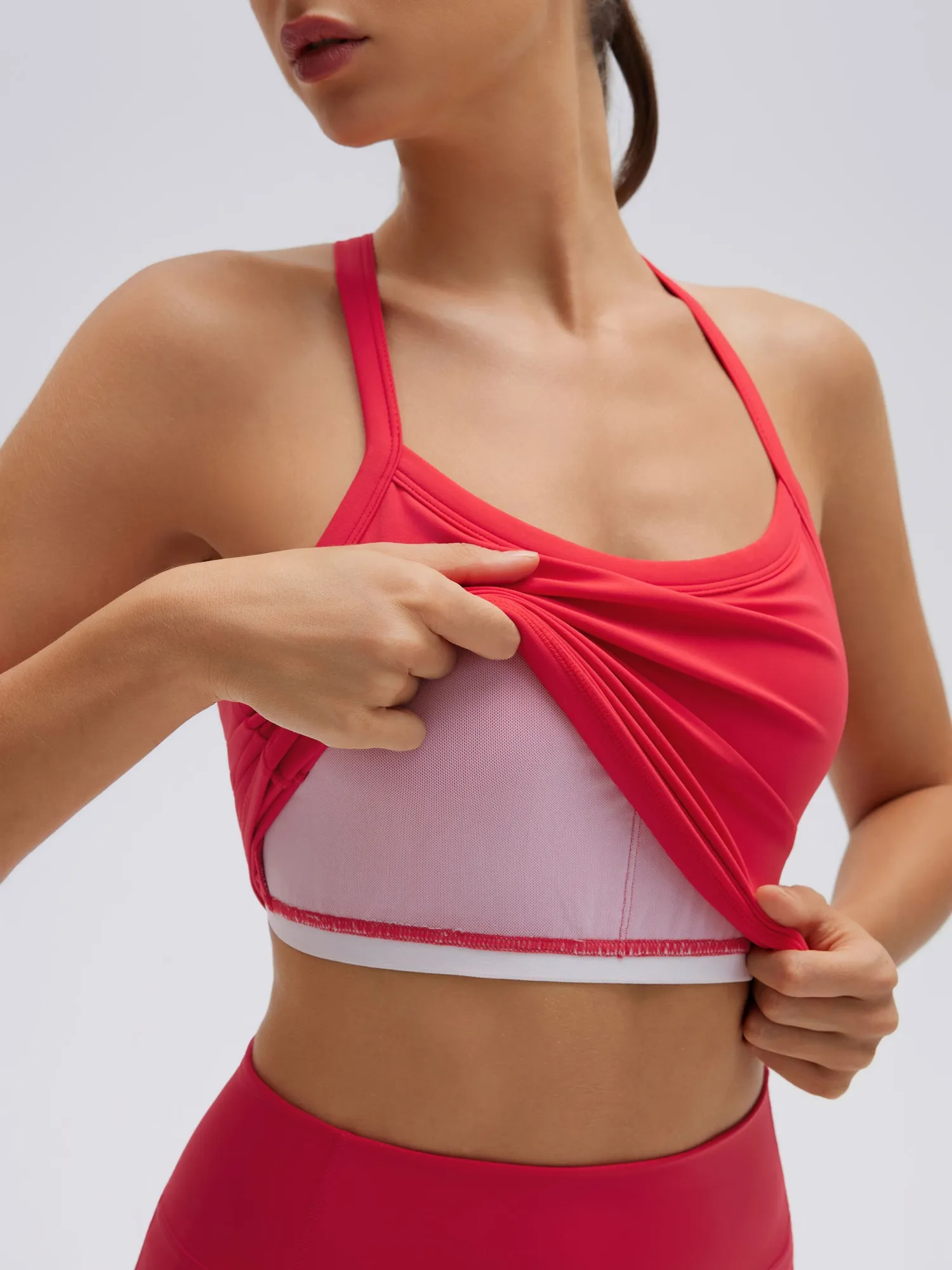 Padded Racerback Criss cross back top 2 Piece Workout Sets - Image 52