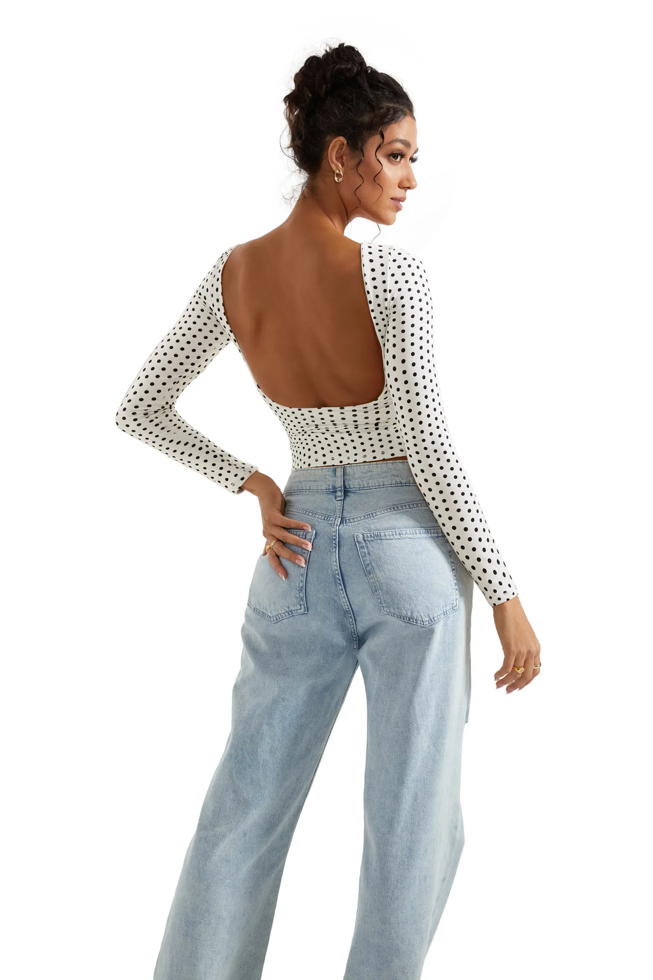 Buttery Soft Open Back Shirt - Long Sleeve - Image 100