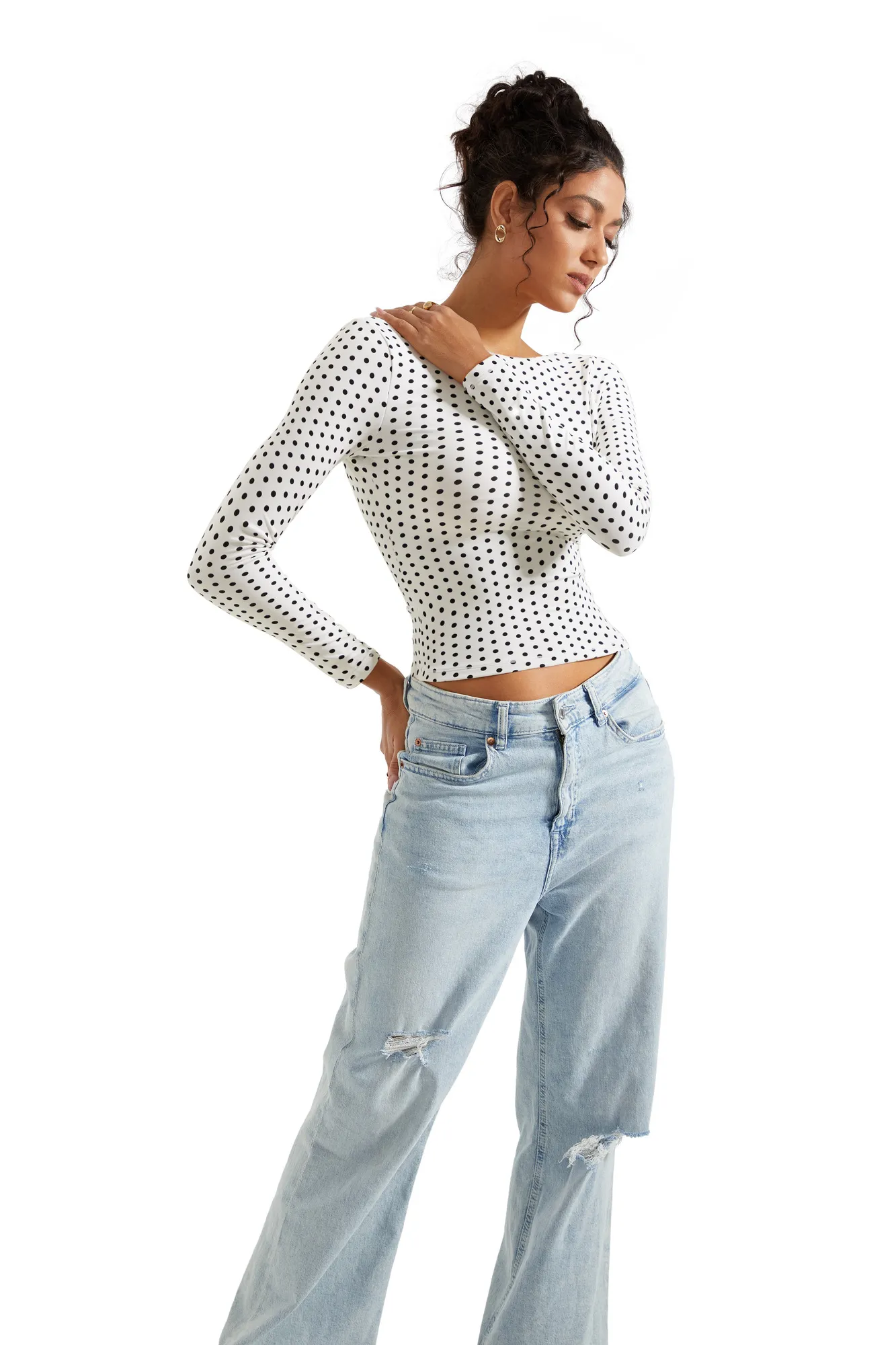 Buttery Soft Open Back Shirt - Long Sleeve - Image 101