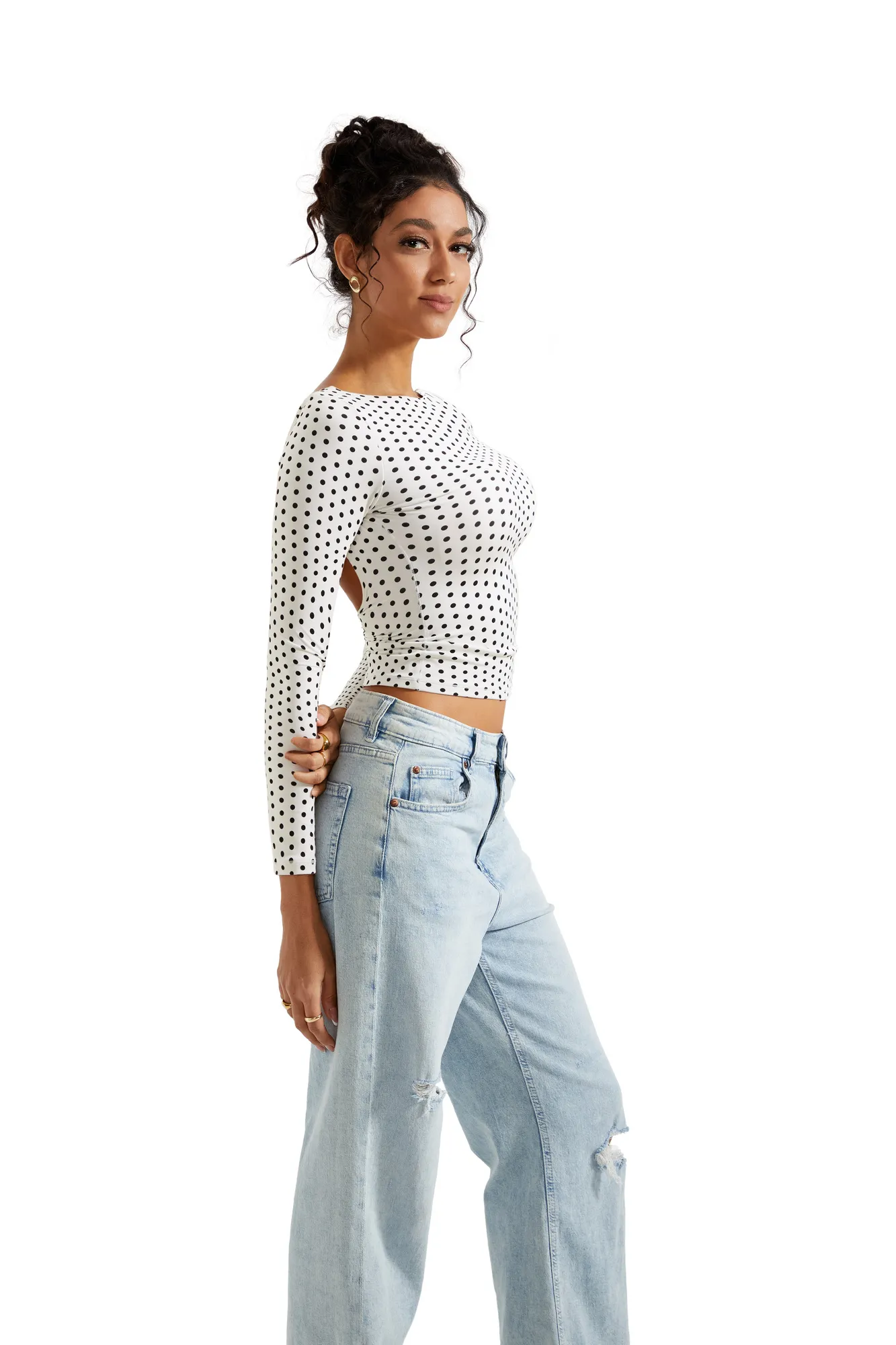 Buttery Soft Open Back Shirt - Long Sleeve - Image 103
