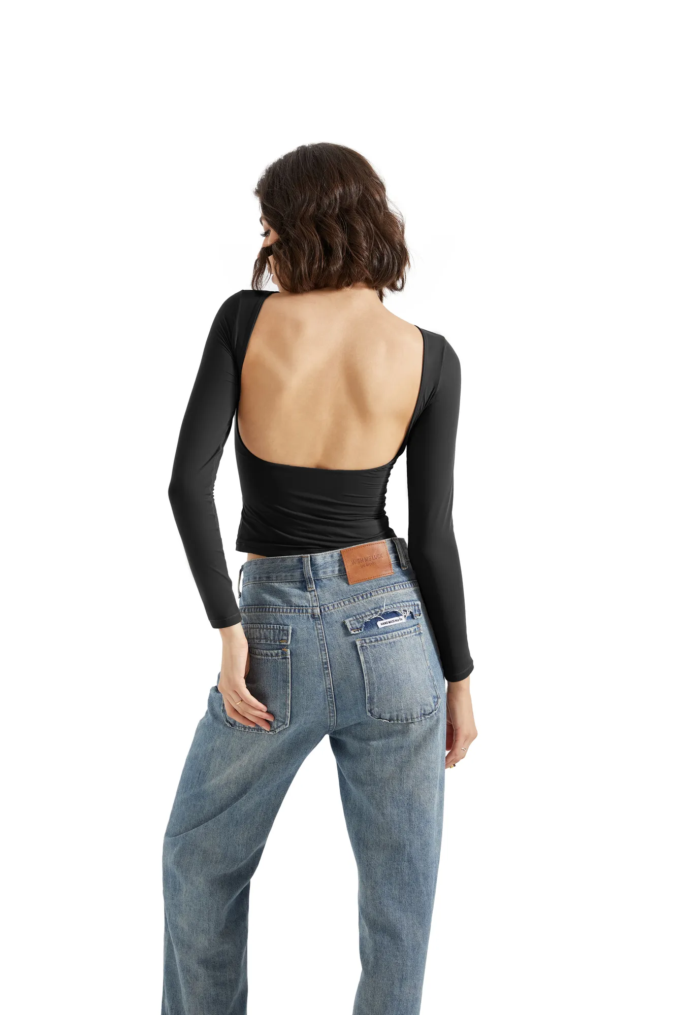 Buttery Soft Open Back Shirt - Long Sleeve - Image 11