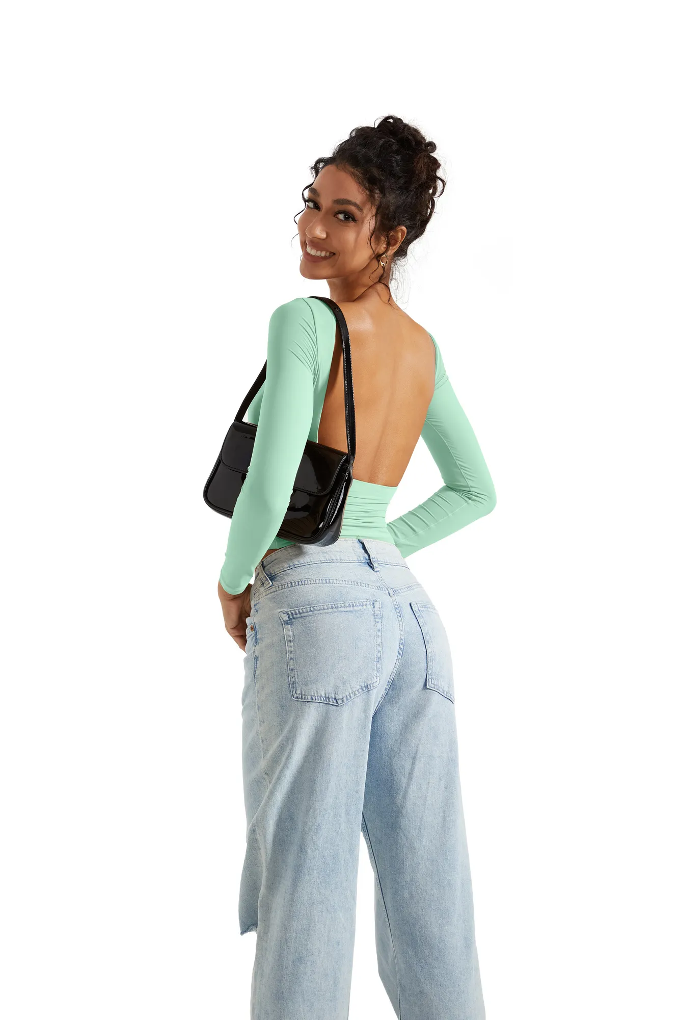 Buttery Soft Open Back Shirt - Long Sleeve - Image 17