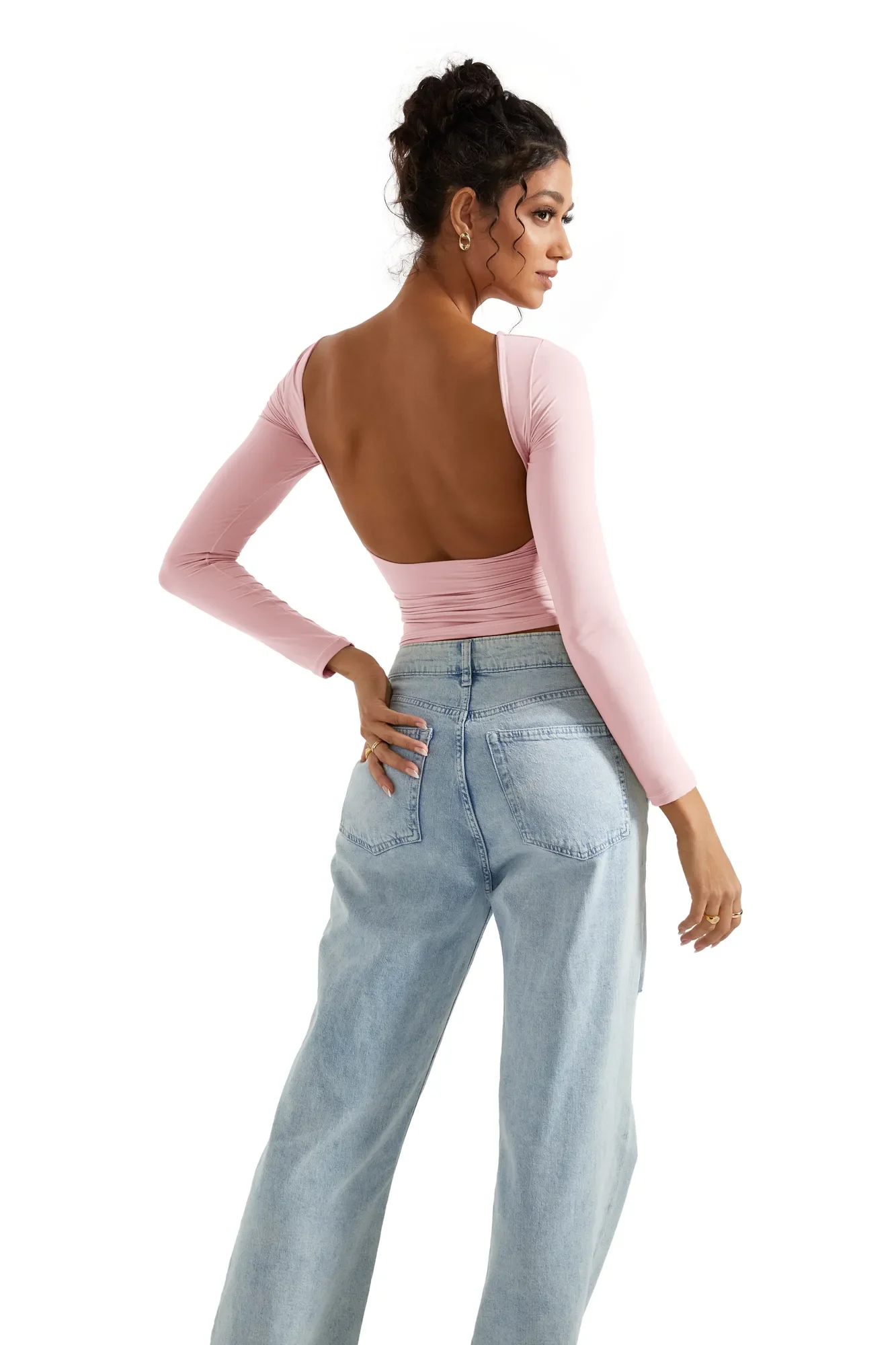 Buttery Soft Open Back Shirt - Long Sleeve - Image 25