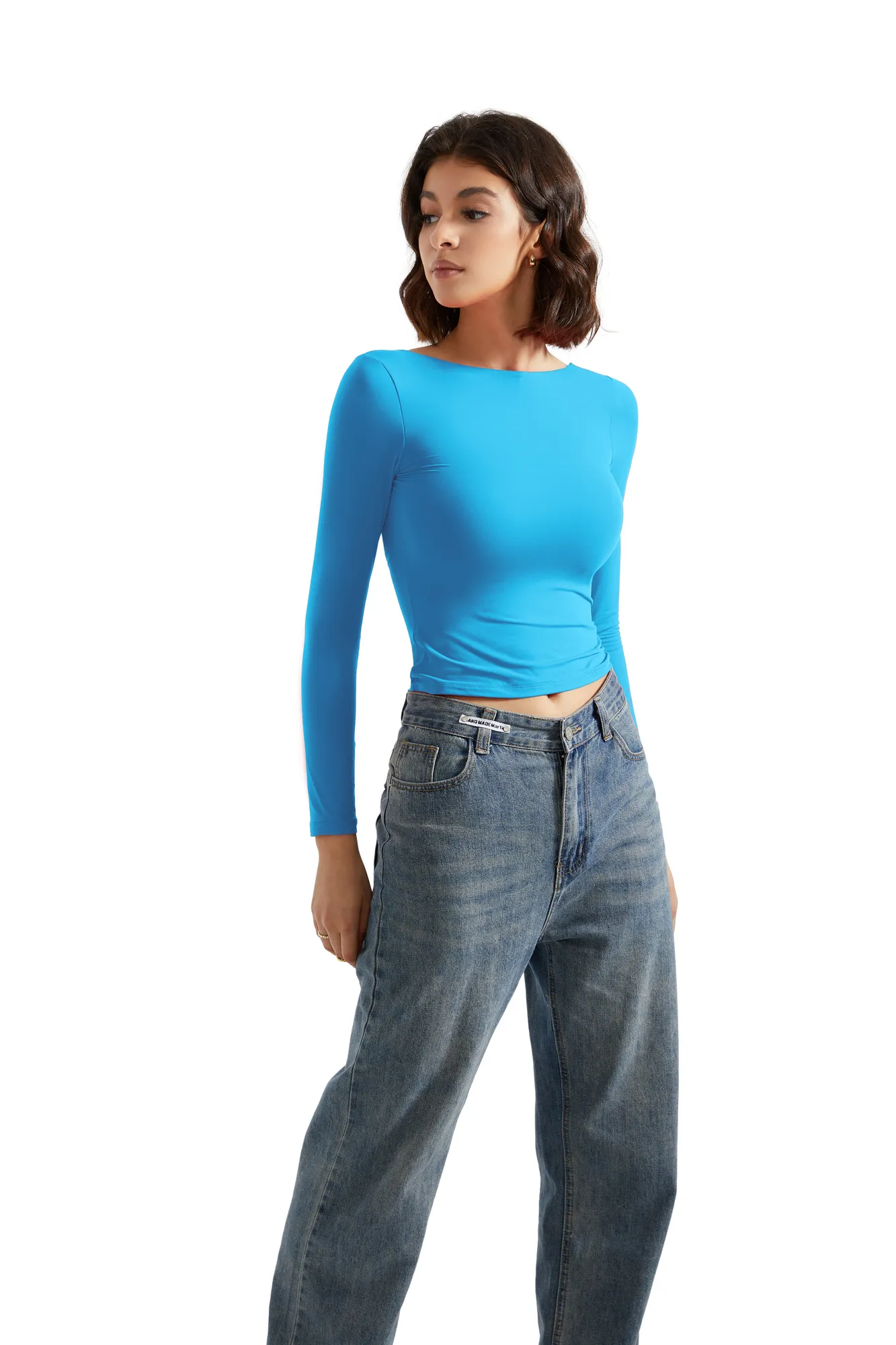 Buttery Soft Open Back Shirt - Long Sleeve - Image 33
