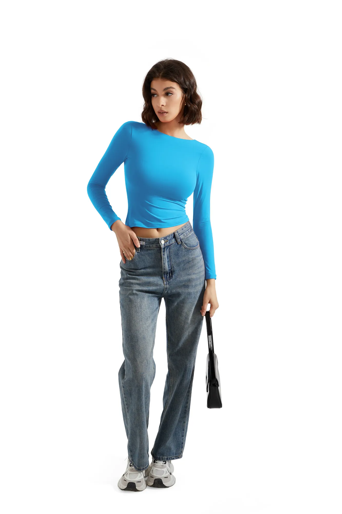 Buttery Soft Open Back Shirt - Long Sleeve - Image 34
