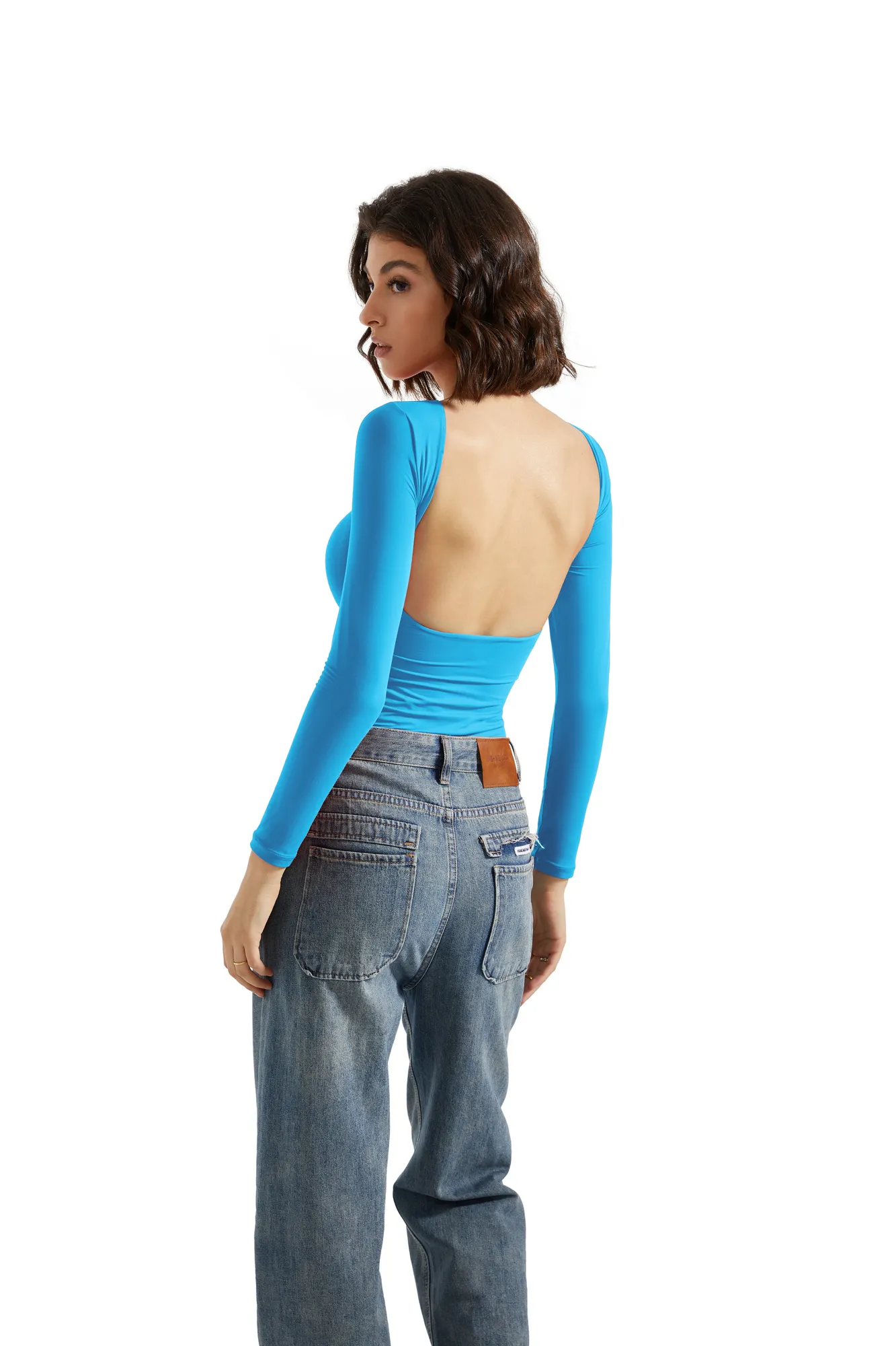 Buttery Soft Open Back Shirt - Long Sleeve - Image 36