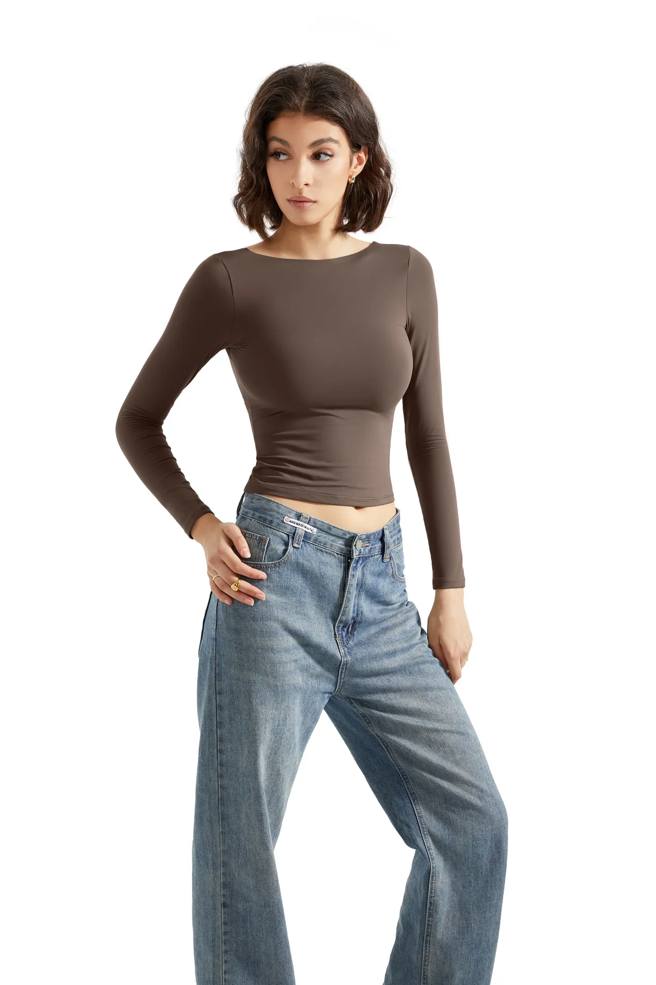 Buttery Soft Open Back Shirt - Long Sleeve - Image 39