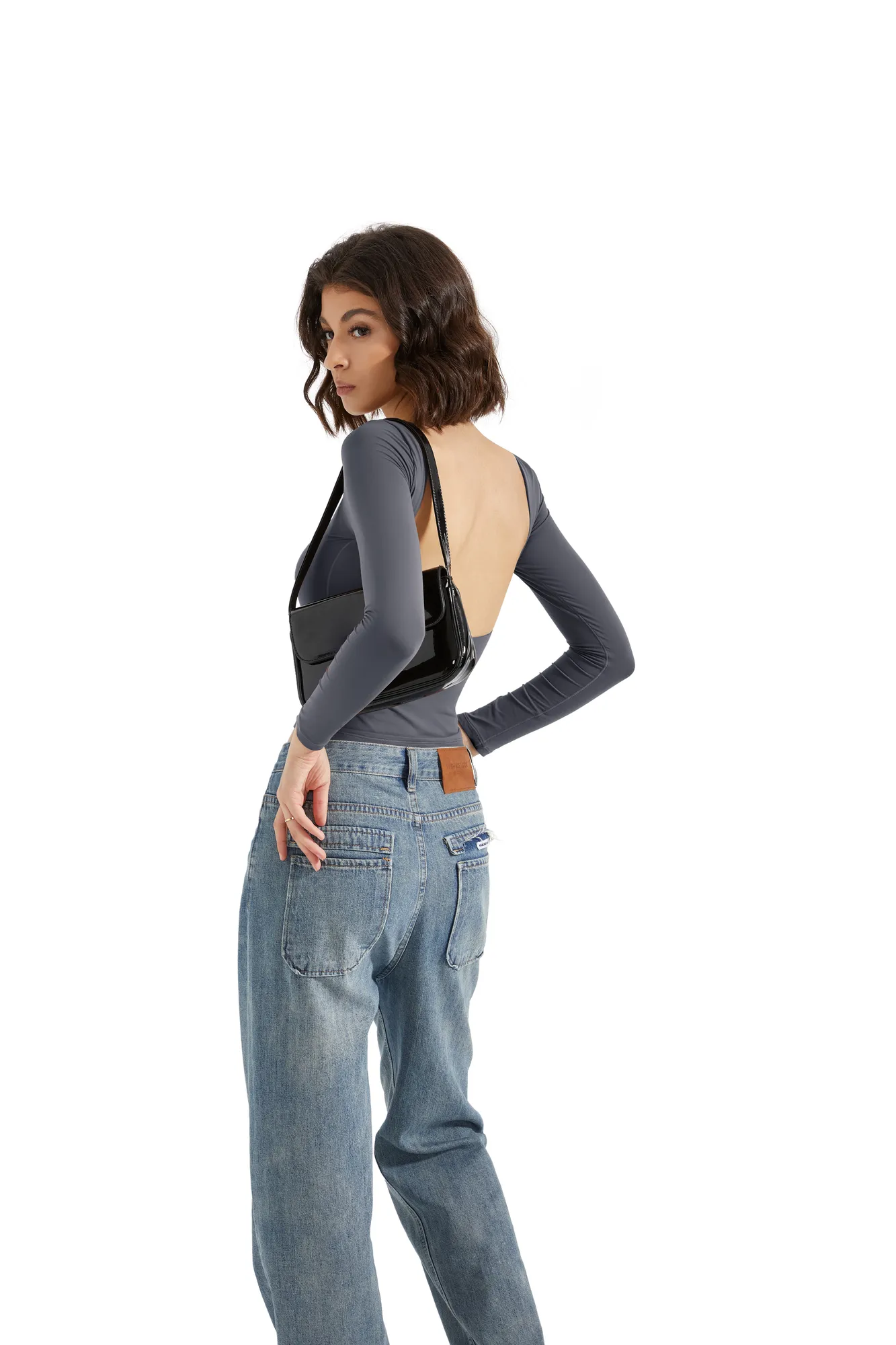 Buttery Soft Open Back Shirt - Long Sleeve - Image 50