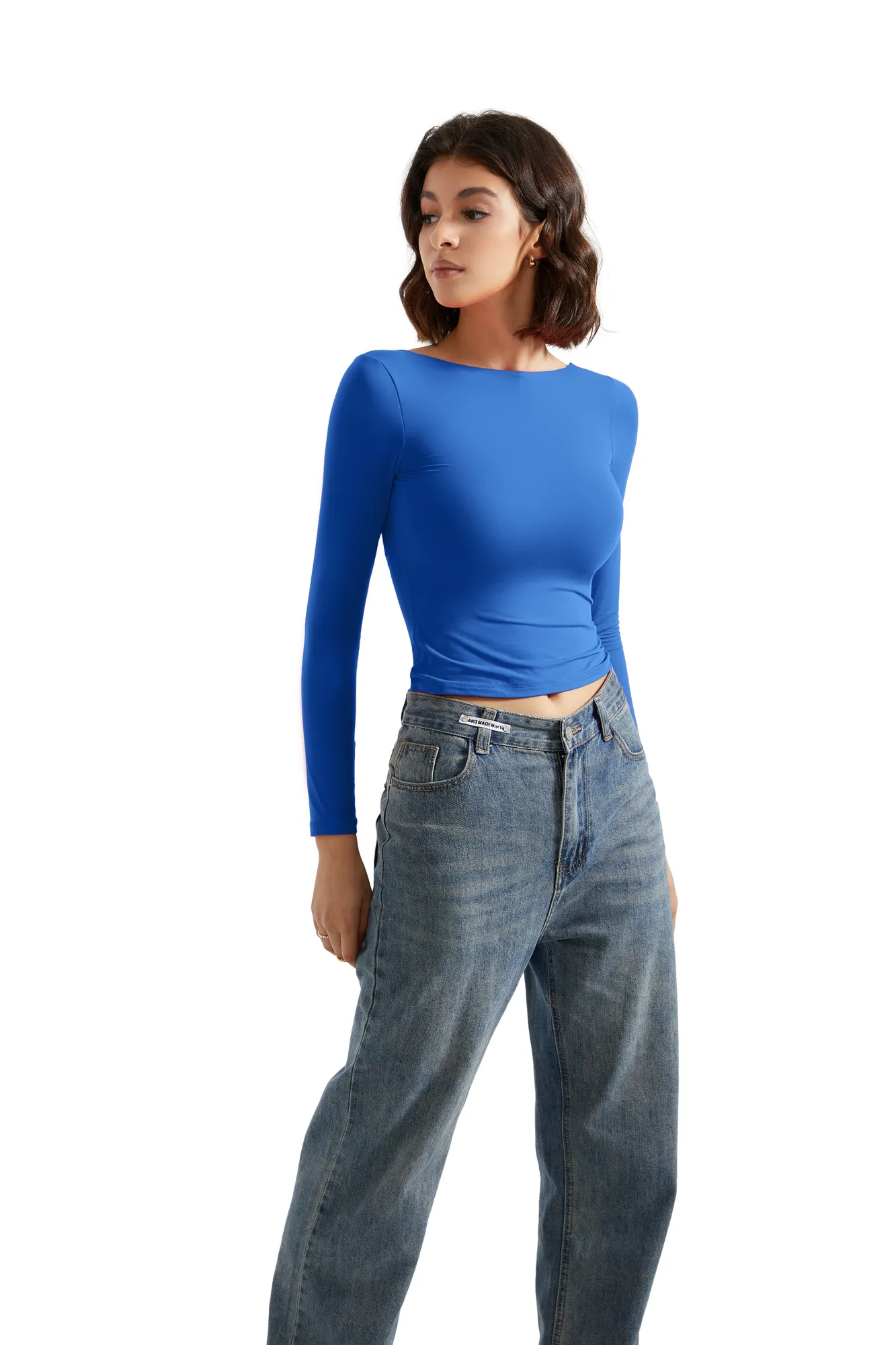 Buttery Soft Open Back Shirt - Long Sleeve - Image 51