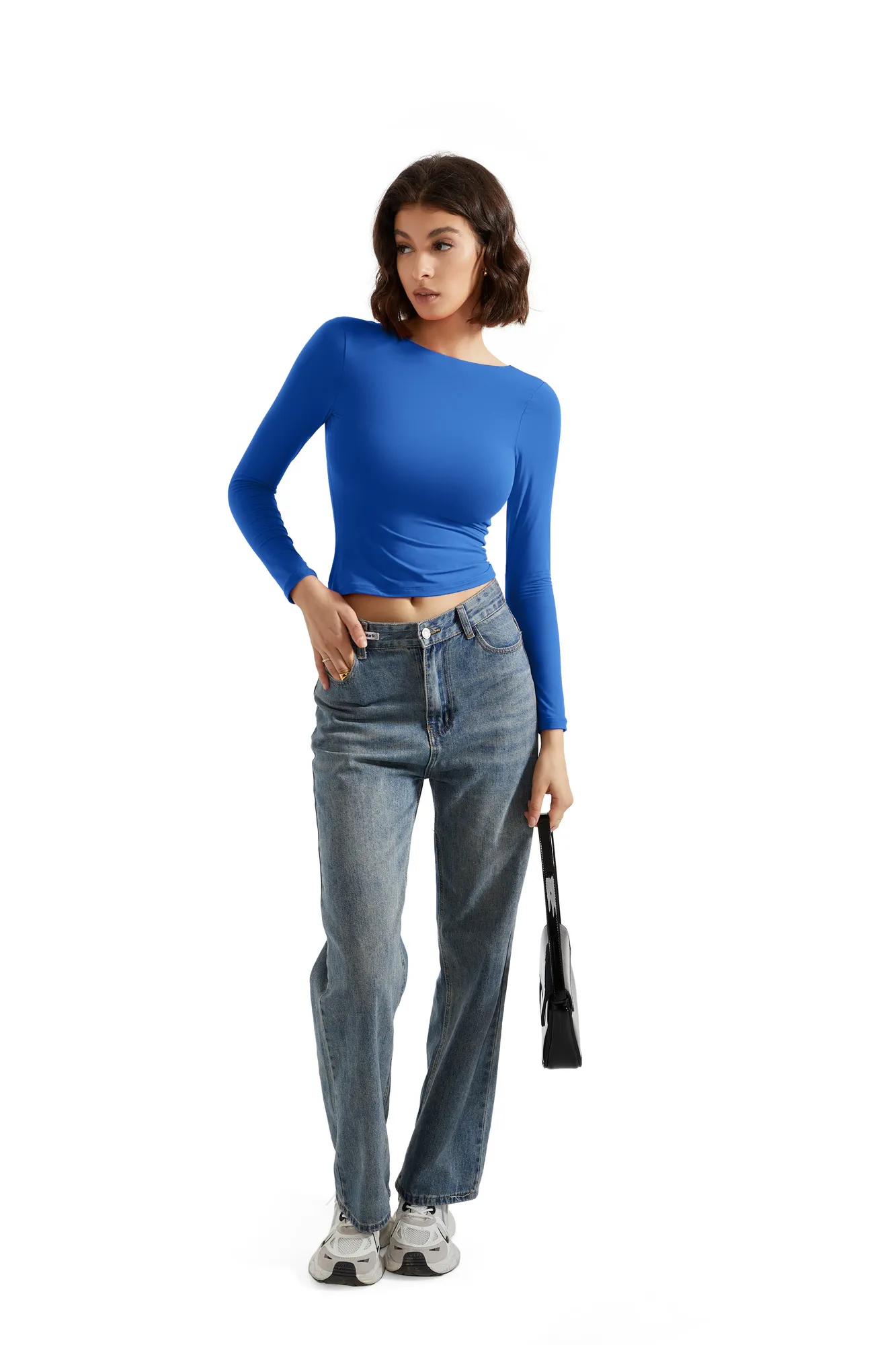 Buttery Soft Open Back Shirt - Long Sleeve - Image 52