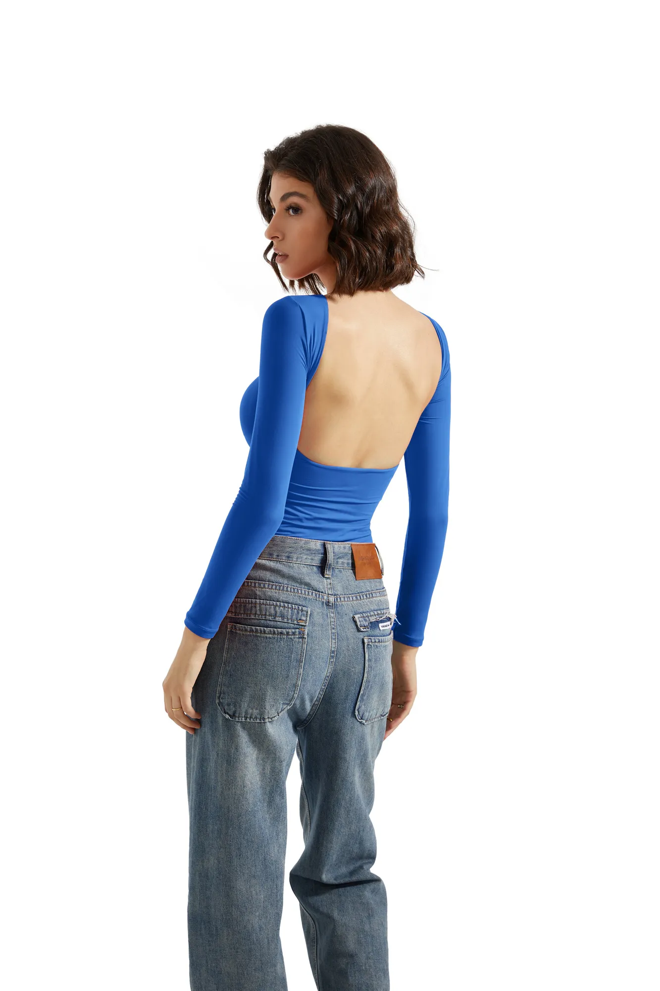 Buttery Soft Open Back Shirt - Long Sleeve - Image 54