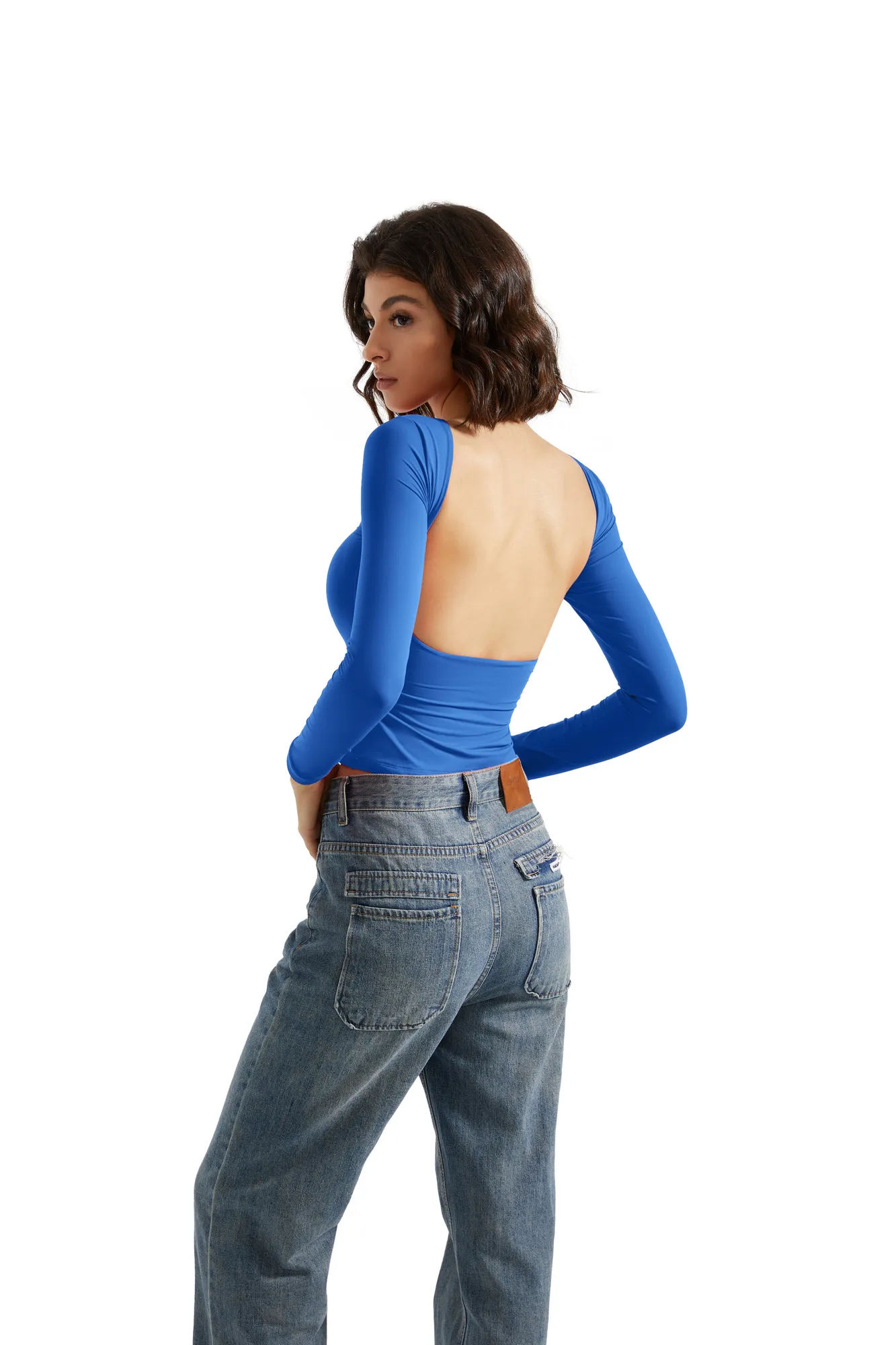 Buttery Soft Open Back Shirt - Long Sleeve - Image 55