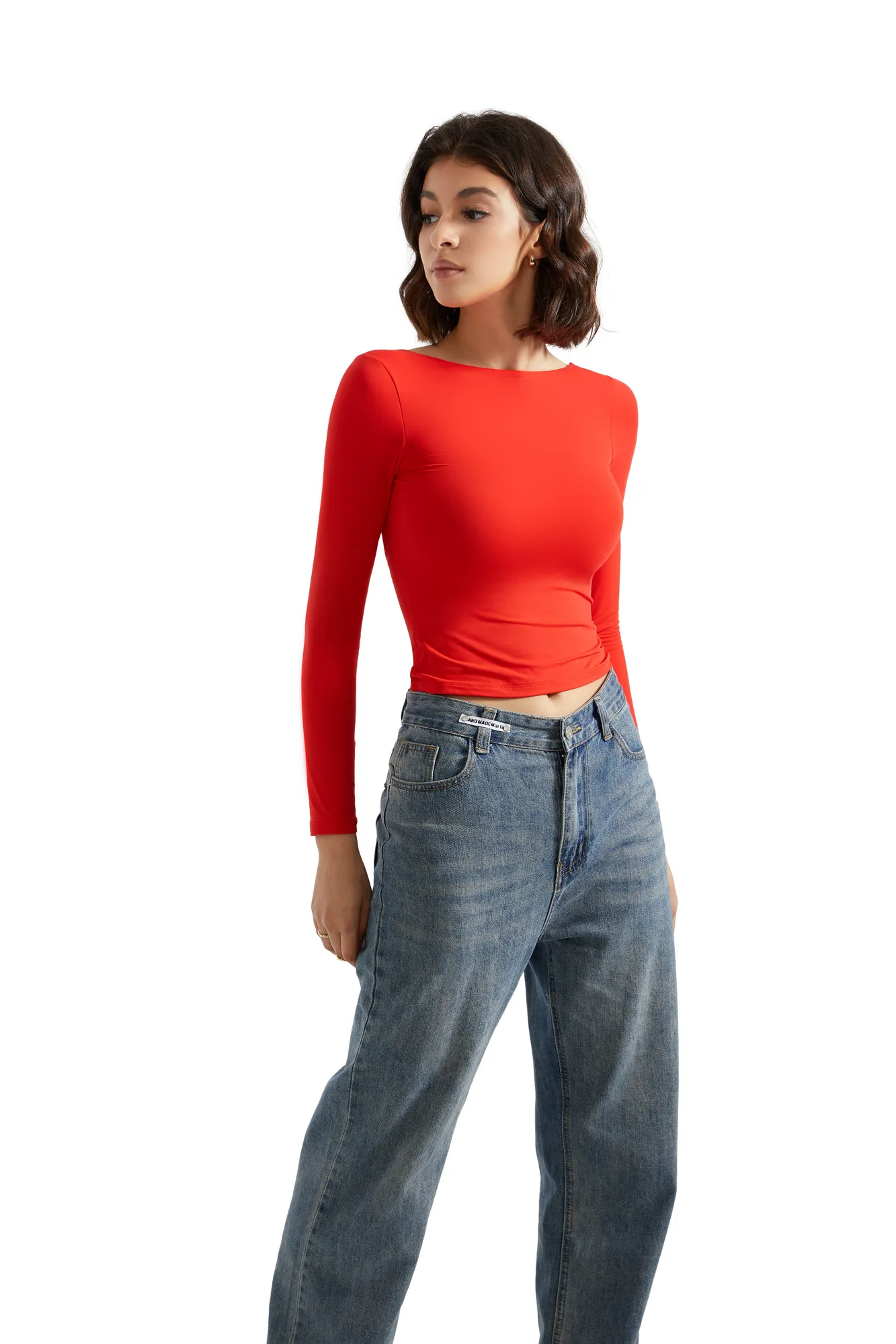 Buttery Soft Open Back Shirt - Long Sleeve - Image 57